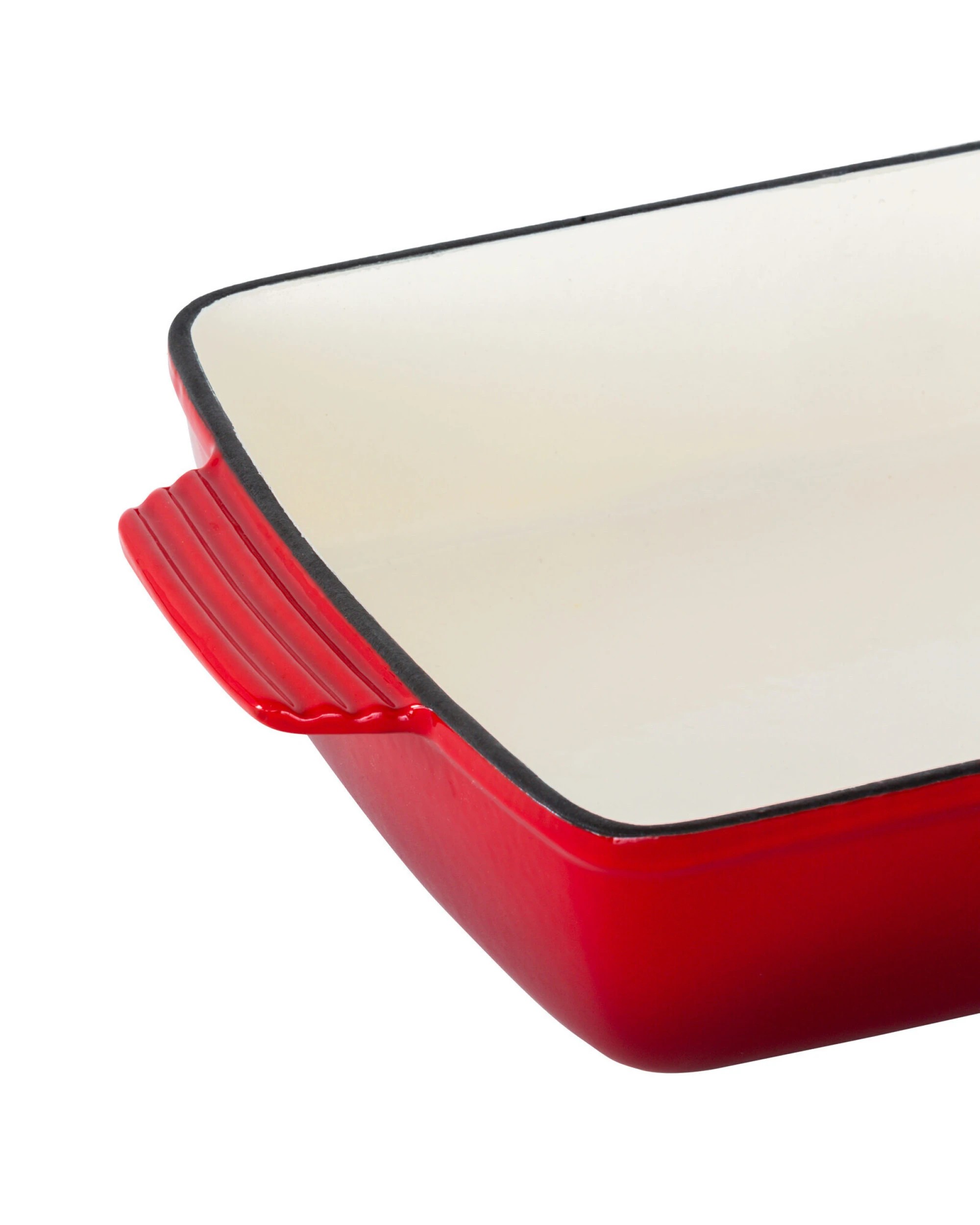 5 Healthy Choice Enamelled Cast Iron 38.5x23cm Rectangular Roaster (3.4L) - Red, 5 of 6