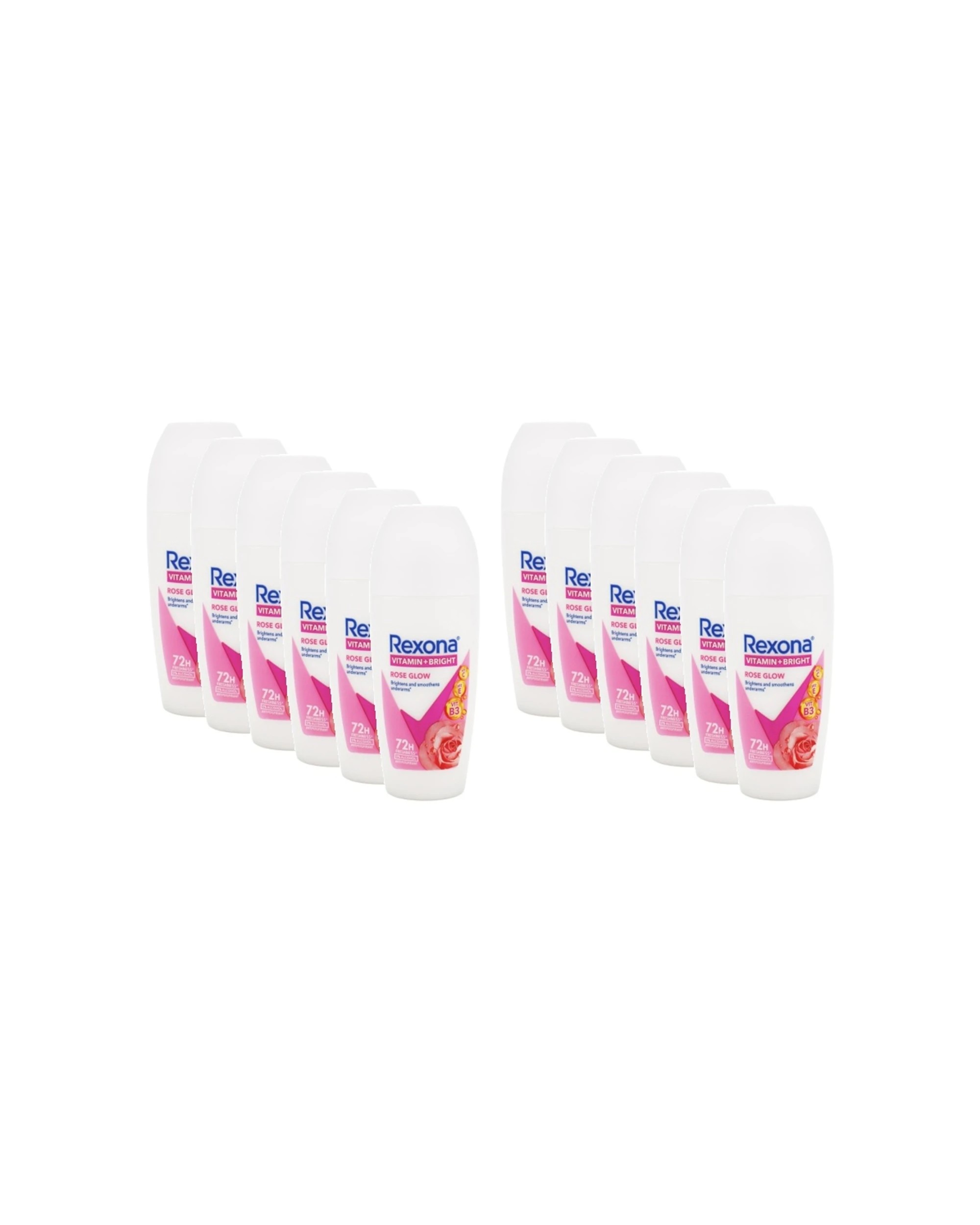 1 Rexona 12PK Antiperspirant Vitamin Bright Rose Glow 72 Hour Protection - Pink, 1 of 4