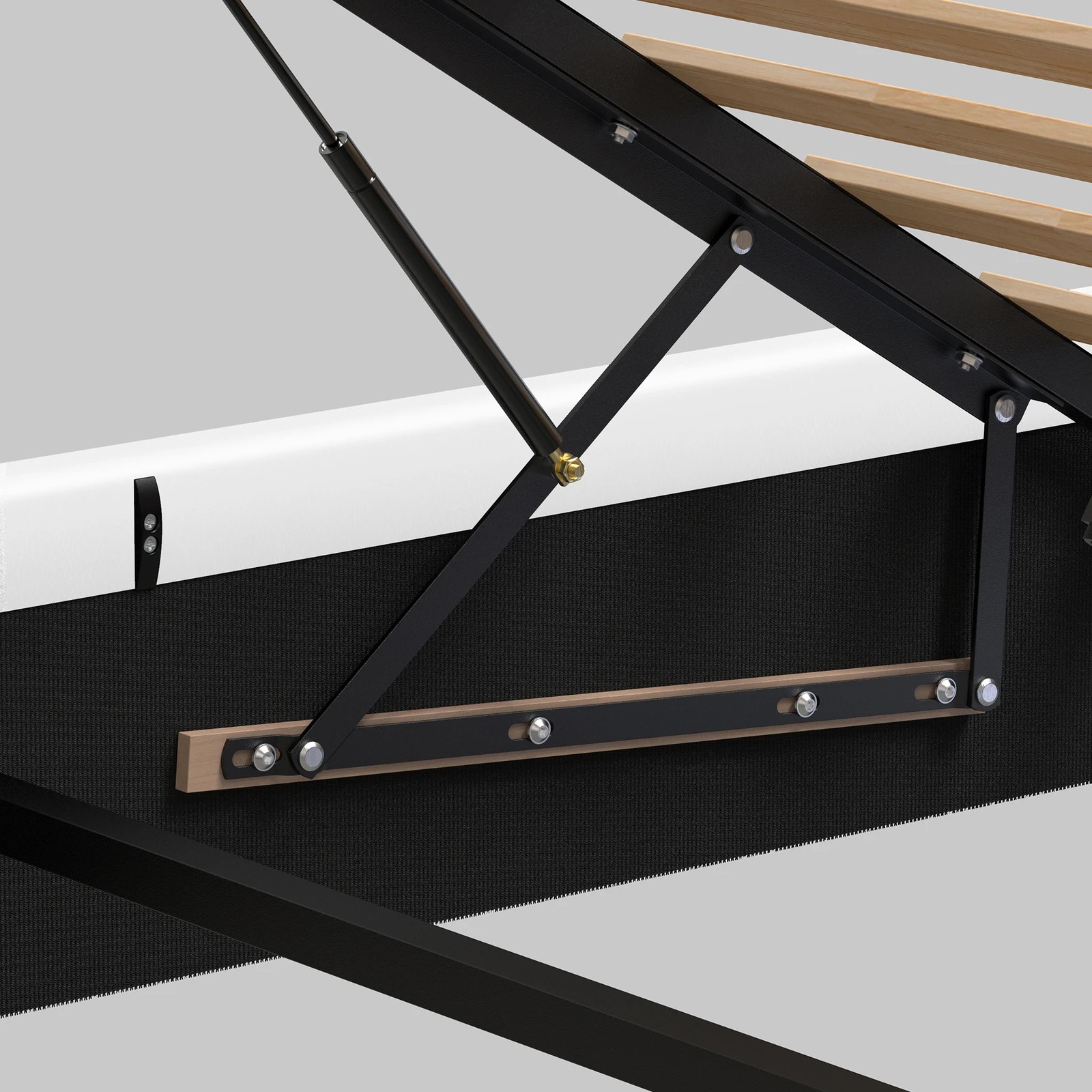 7 Alfordson Bed Frame Queen Size Gas Lift Base With Storage Leather Howell - White, 7 of 10