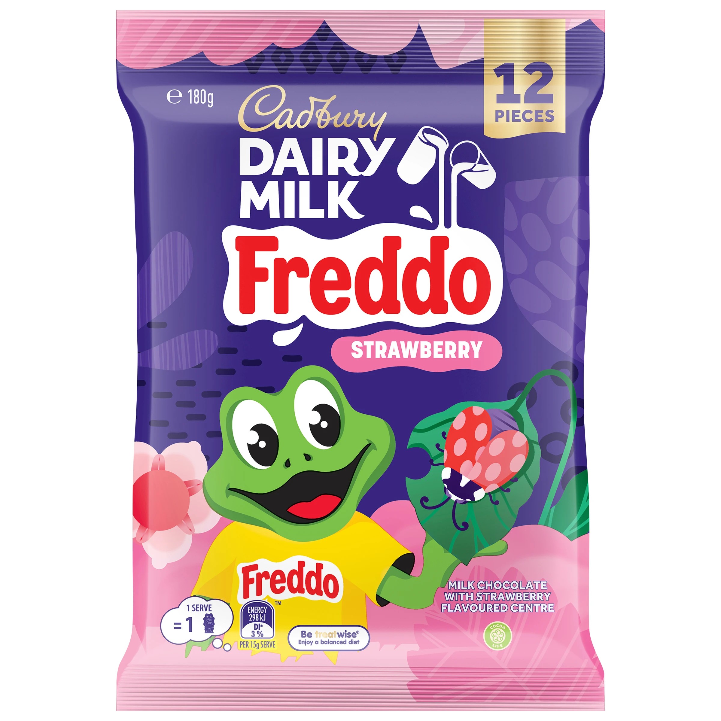 1 12 Piece Cadbury Dairy Milk Freddo Strawberry 180g, 1 of 2