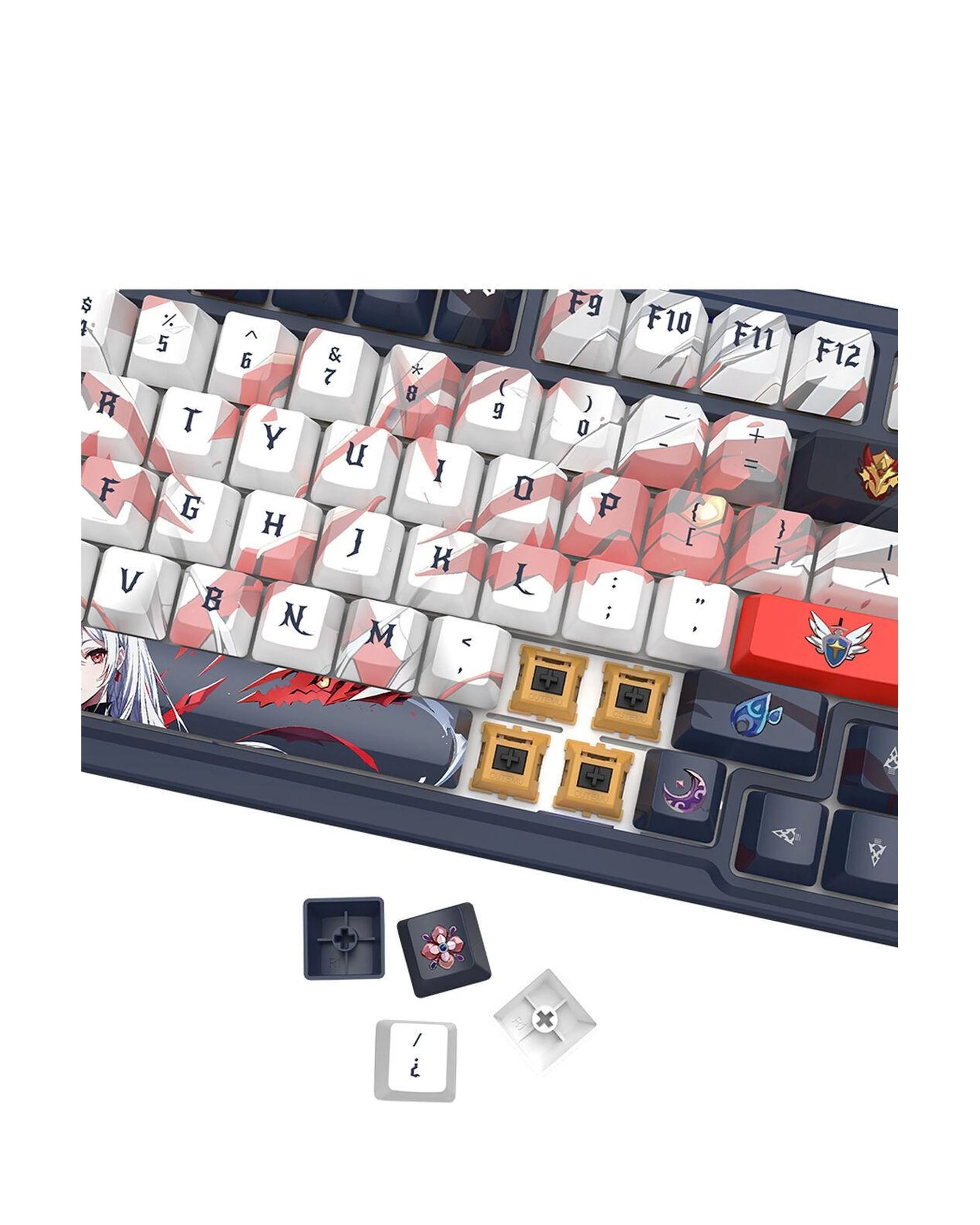 8 Redragon EISA K686AK Pro Navy White 981 Gasket Wireless Mechanical Keyboard, 8 of 8