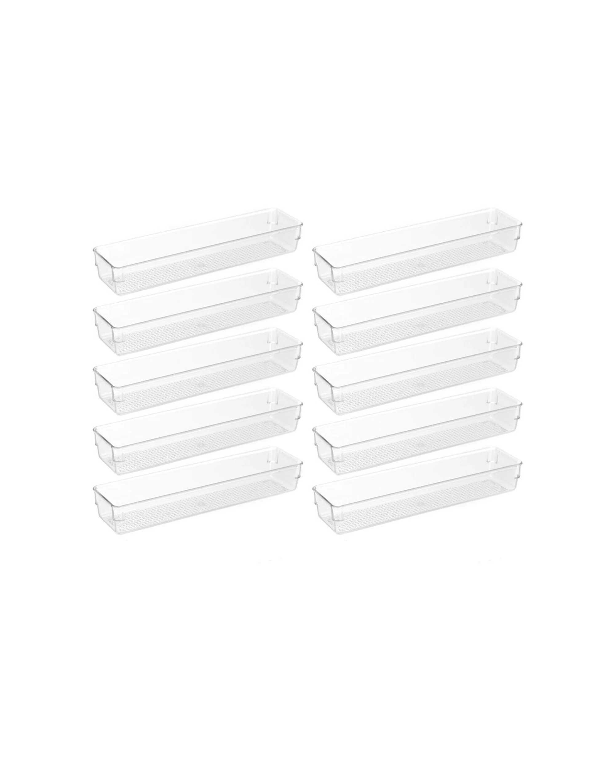 1 Boxsweden 10x Crystal Storage Tray Durable Organisers 32x8cm - Clear, 1 of 4