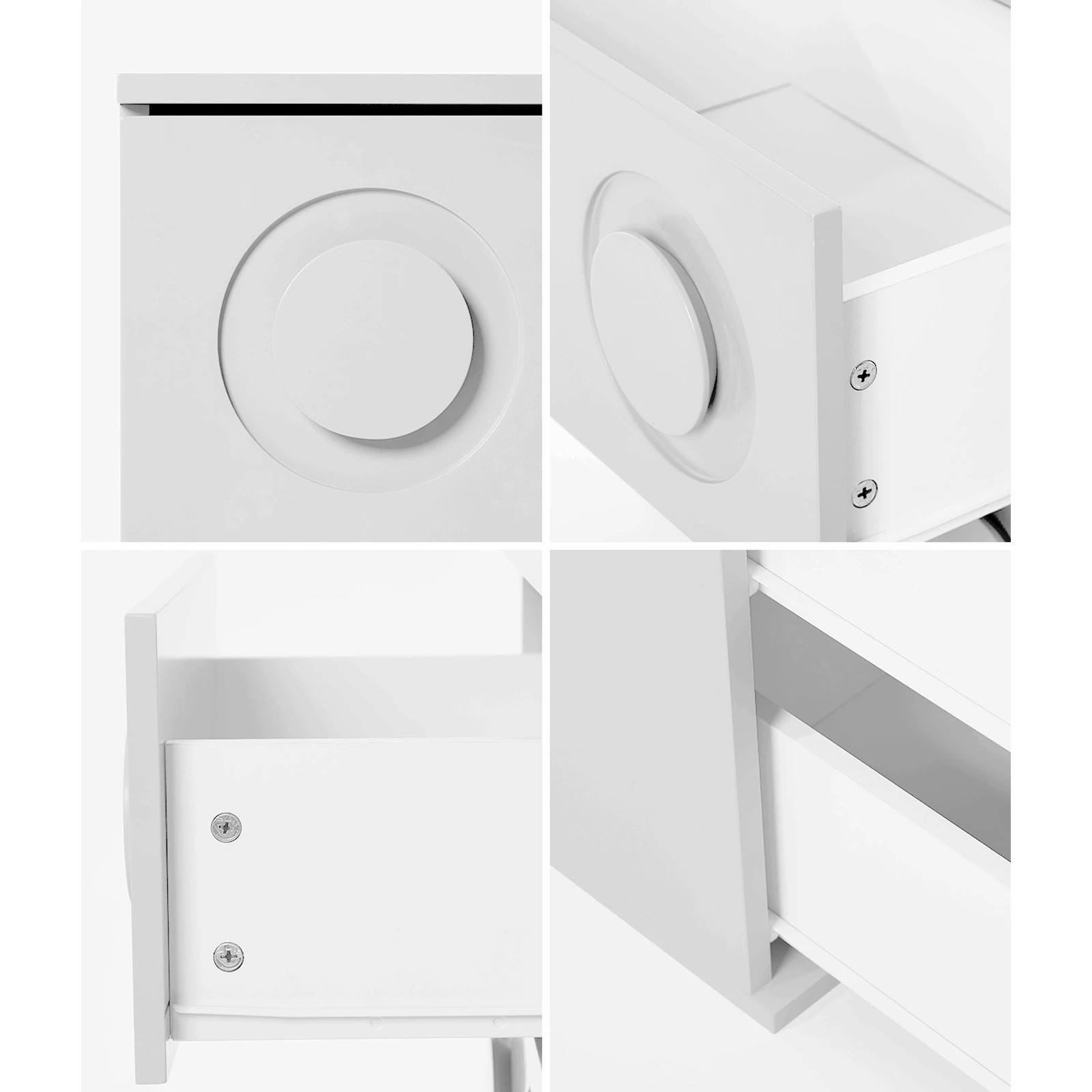 5 Oikiture 2x Bedside Table 2 Drawers Nightstand Side Storage Cabinet - White, 5 of 9