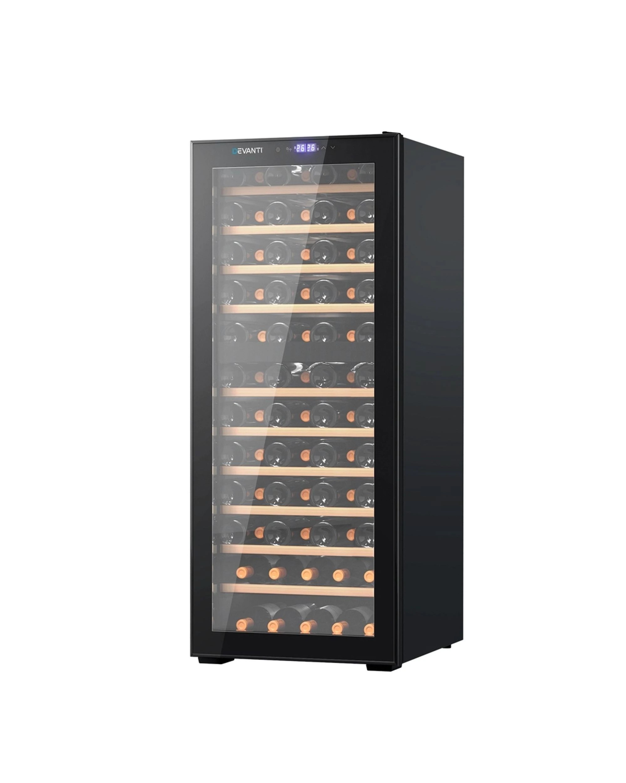 1 Devanti Wine Fridge Cooler Compressor Dual Zone 80 Bottles - Black, 1 of 7