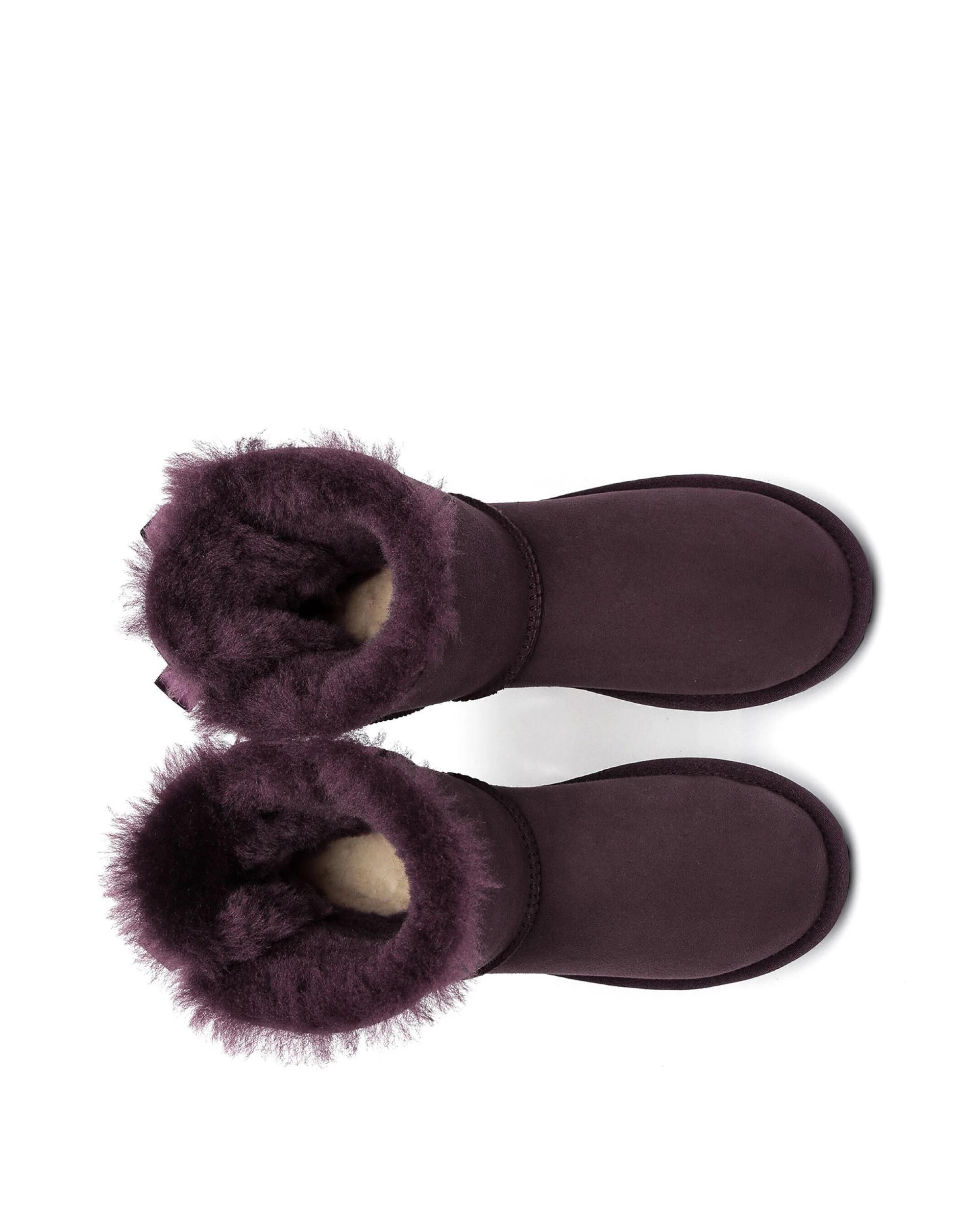 5 Everau Womens Mini Back Bow UGG Boots RAISIN, 5 of 5