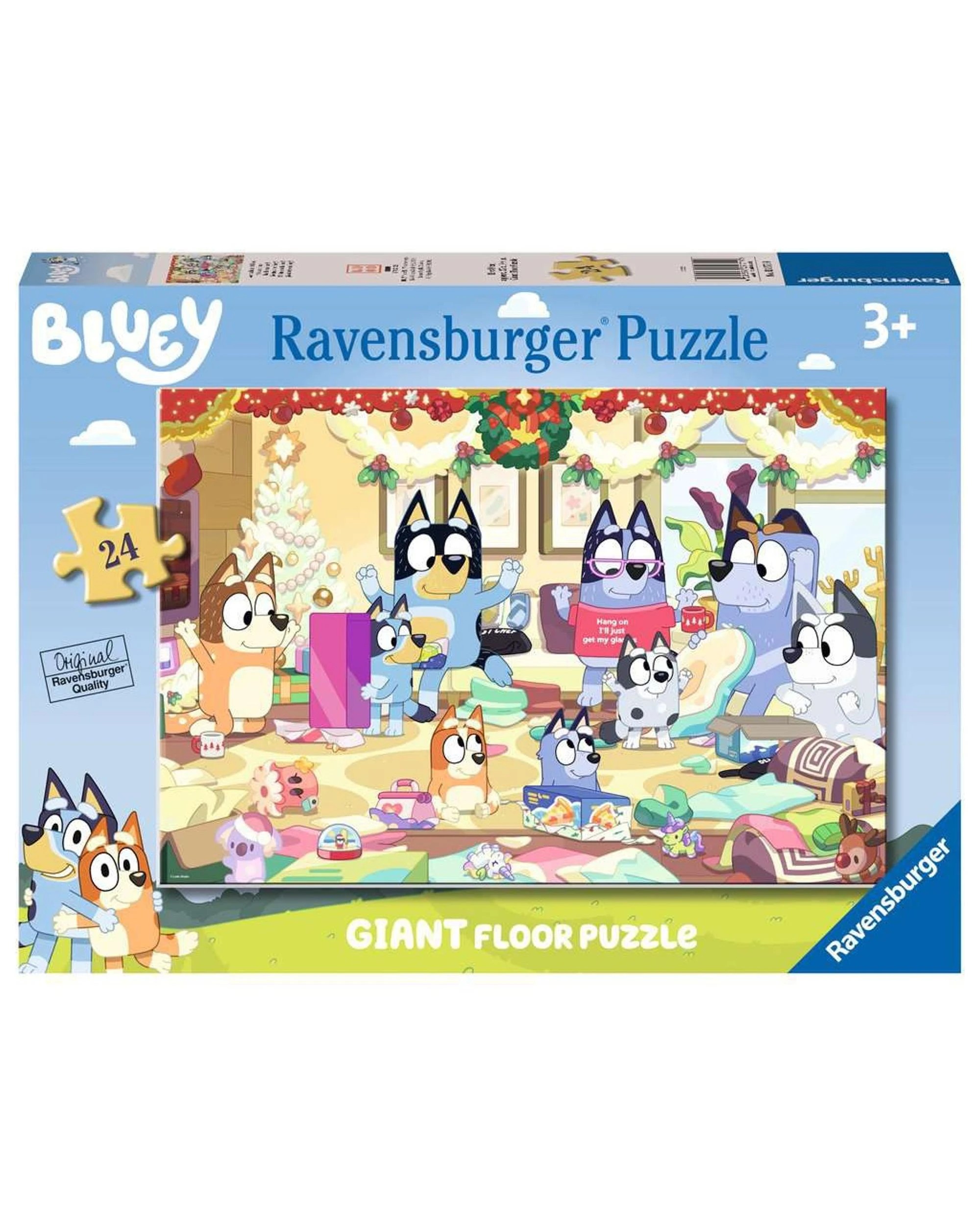 1 Ravenburger Bluey Christmas Giant Floor 24 Piece Jigsaw Puzzle, 1 of 1
