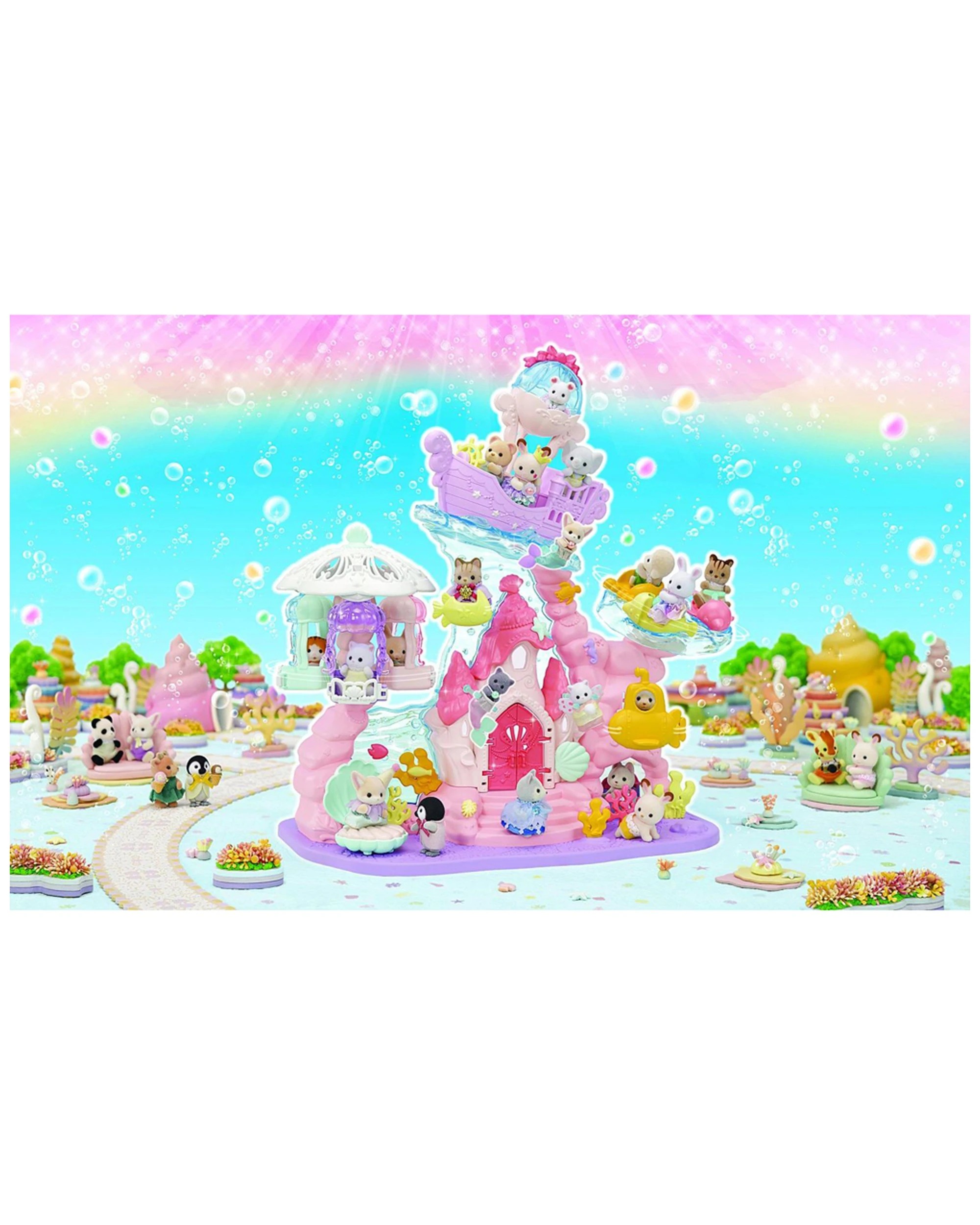 4 Sylvanian Families Baby Mermaid Castle Kids Miniature Doll Figure Toy Set 3 Years Plus - Multi, 4 of 7