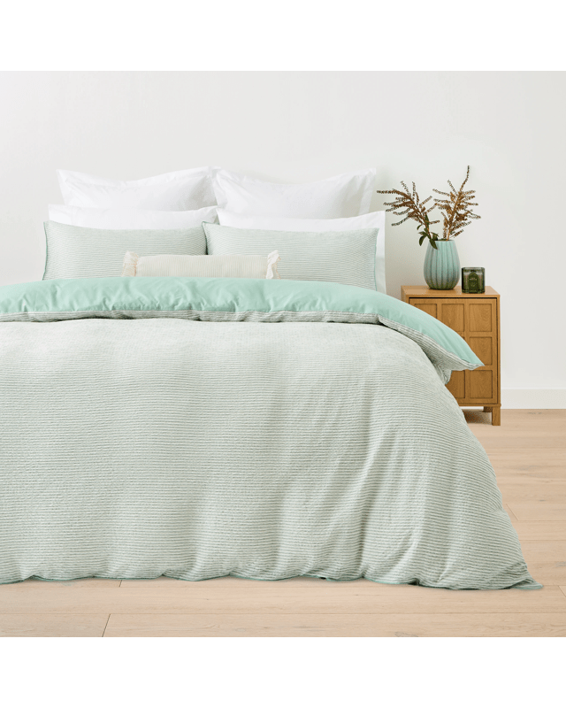 Stripe Seersucker Quilt Cover Set - Double Bed, 