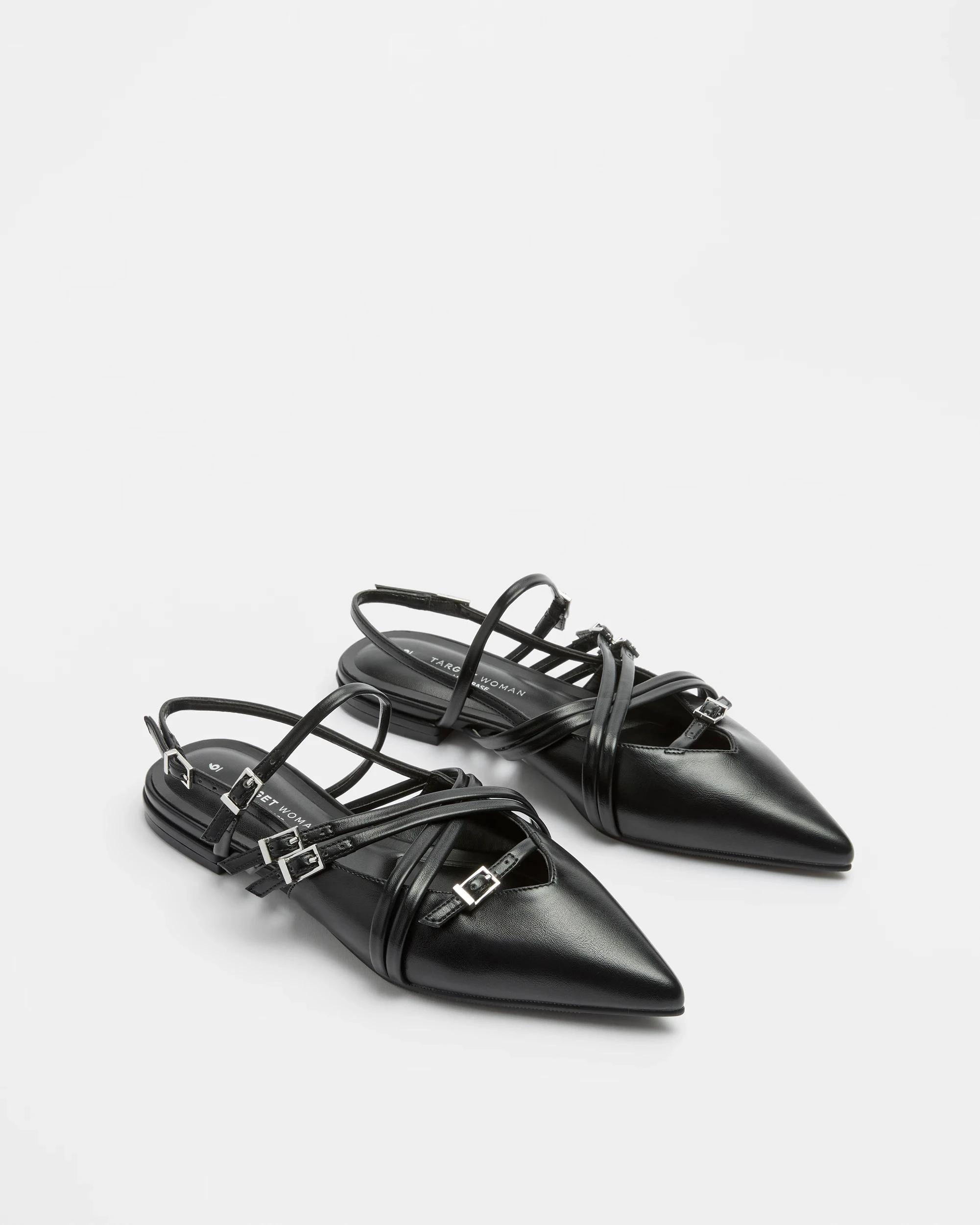 3 Target Womens Pointed Strappy Flat - Giana BLACK, 3 of 3