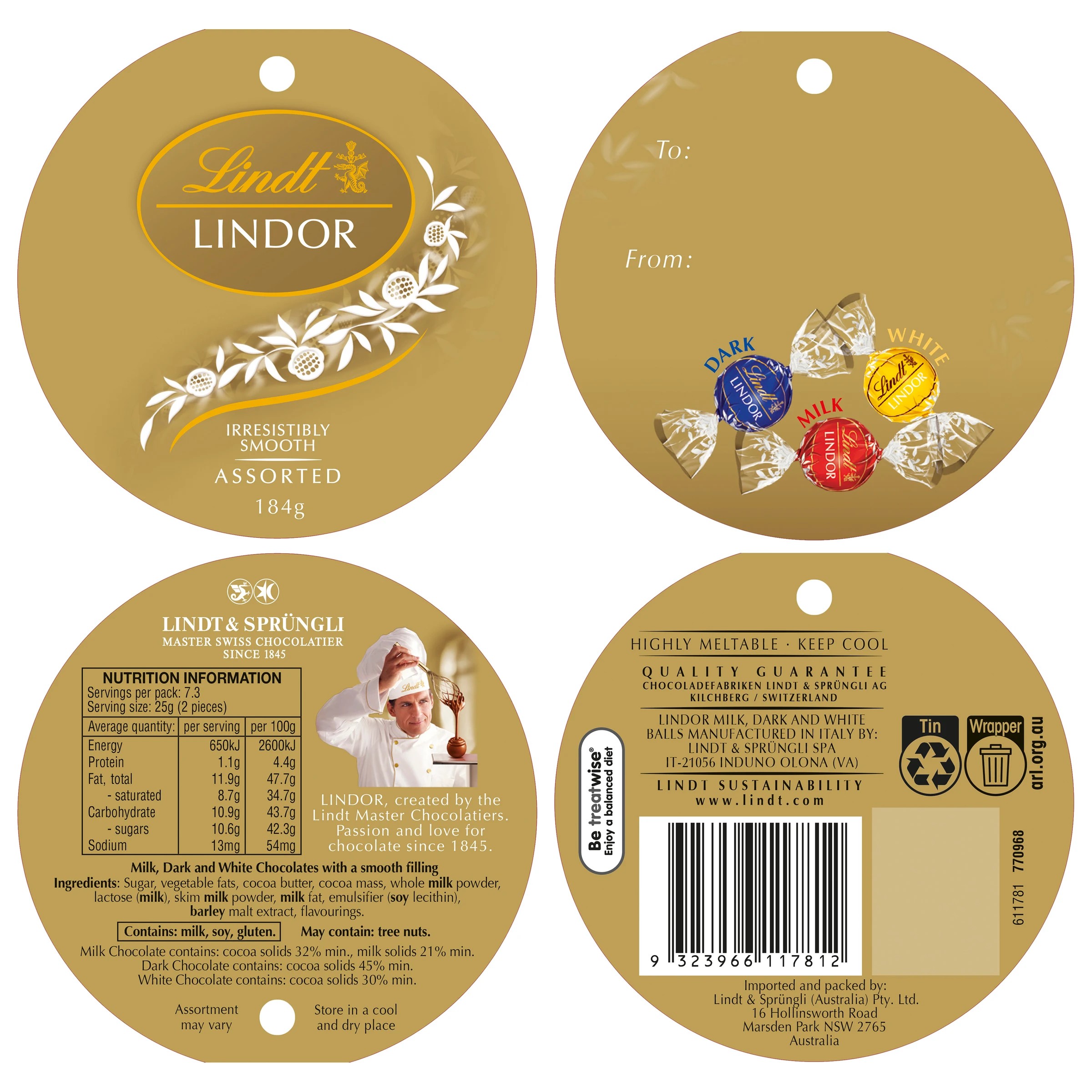 2 Lindt LINDOR Wreath Tin 184g, 2 of 4