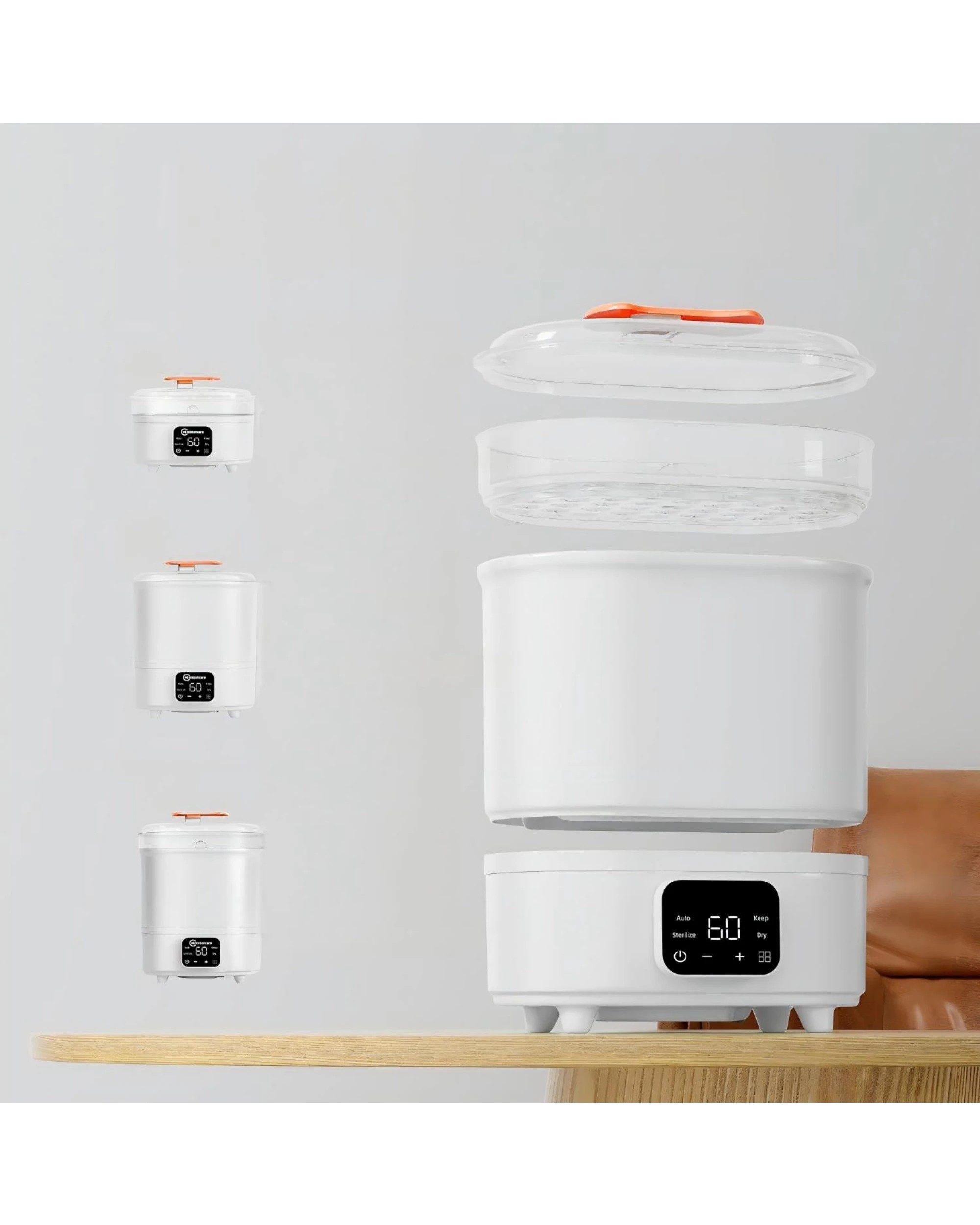 6 Yopower Bottle Steam Sterilizer Dryer with LED Touch Screen - White, 6 of 7