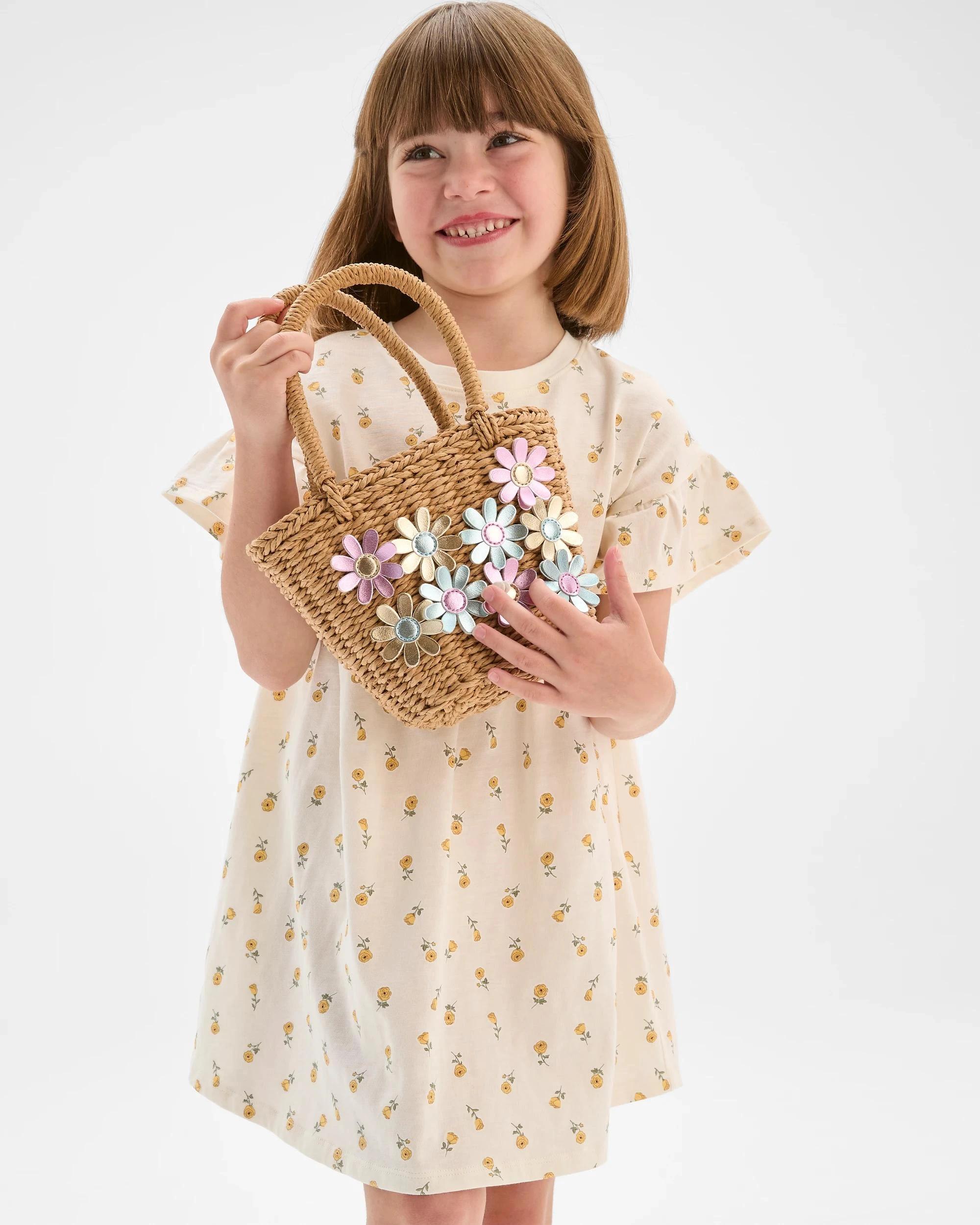 3 Target Kids Australian Cotton Fashion Dress OFF WHITE FLOWER, 3 of 7