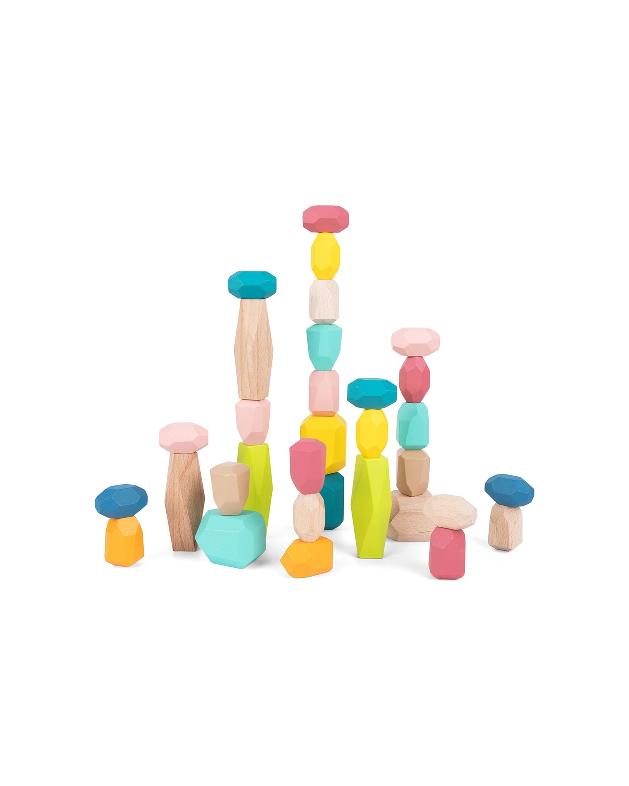 3 Tooky Toy 32pc Tooky Wooden Stacking Stone Large Building Blocks Kids Fun Learning Toys - Multi, 3 of 7