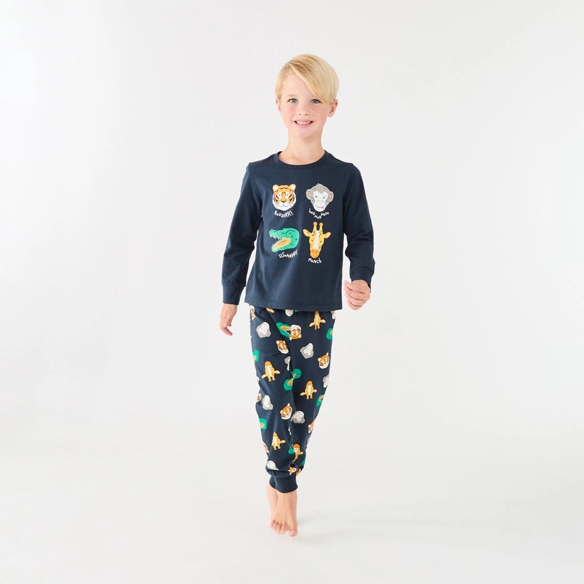 1 Jersey Pyjama Set Nvy Animal, 1 of 10
