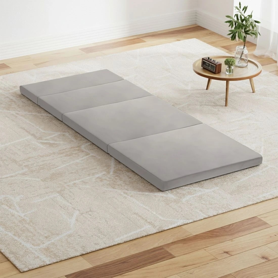 6 Giselle Foldable Mattress Folding Sofa Bed 4-fold Sleeping Camping Cushion Mat - Single Bed - Grey, 6 of 6