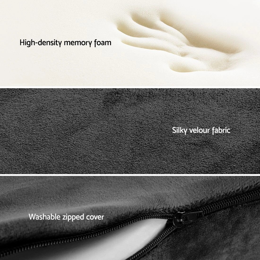 5 Giselle Bedding Seat Cushion Memory Foam Pillow - Black, 5 of 6