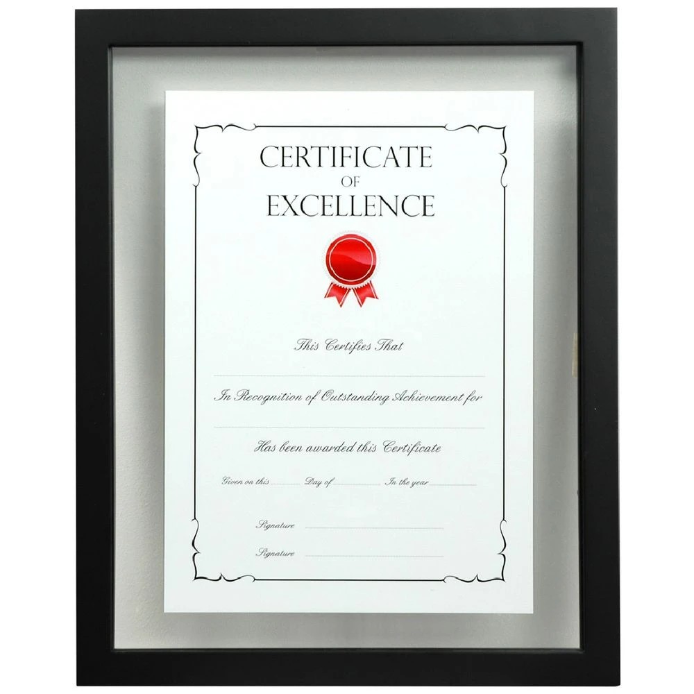 1 A4 Floating Certificate Frame Black, 1 of 4