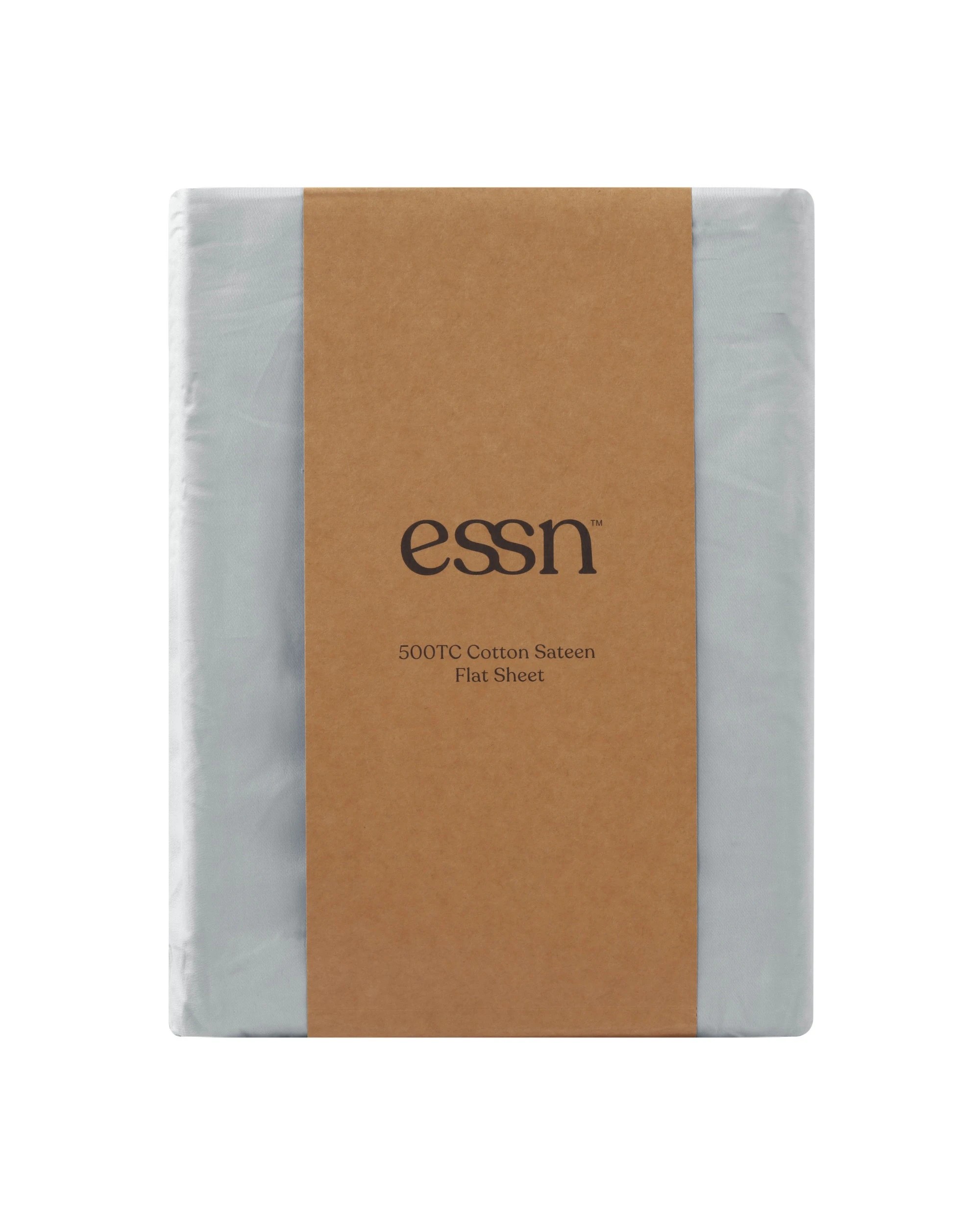 5 ESSN 500TC Cotton Sateen Flat Sheet - Queen Bed - Silver, 5 of 6