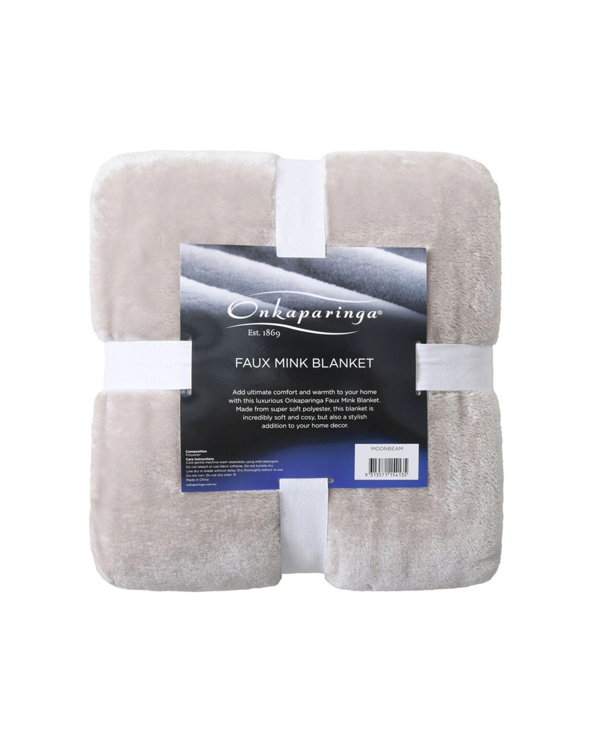 2 Onkaparinga Bed Faux Mink Polyester Blanket Moonbeam Durable Soft - Beige, 2 of 2