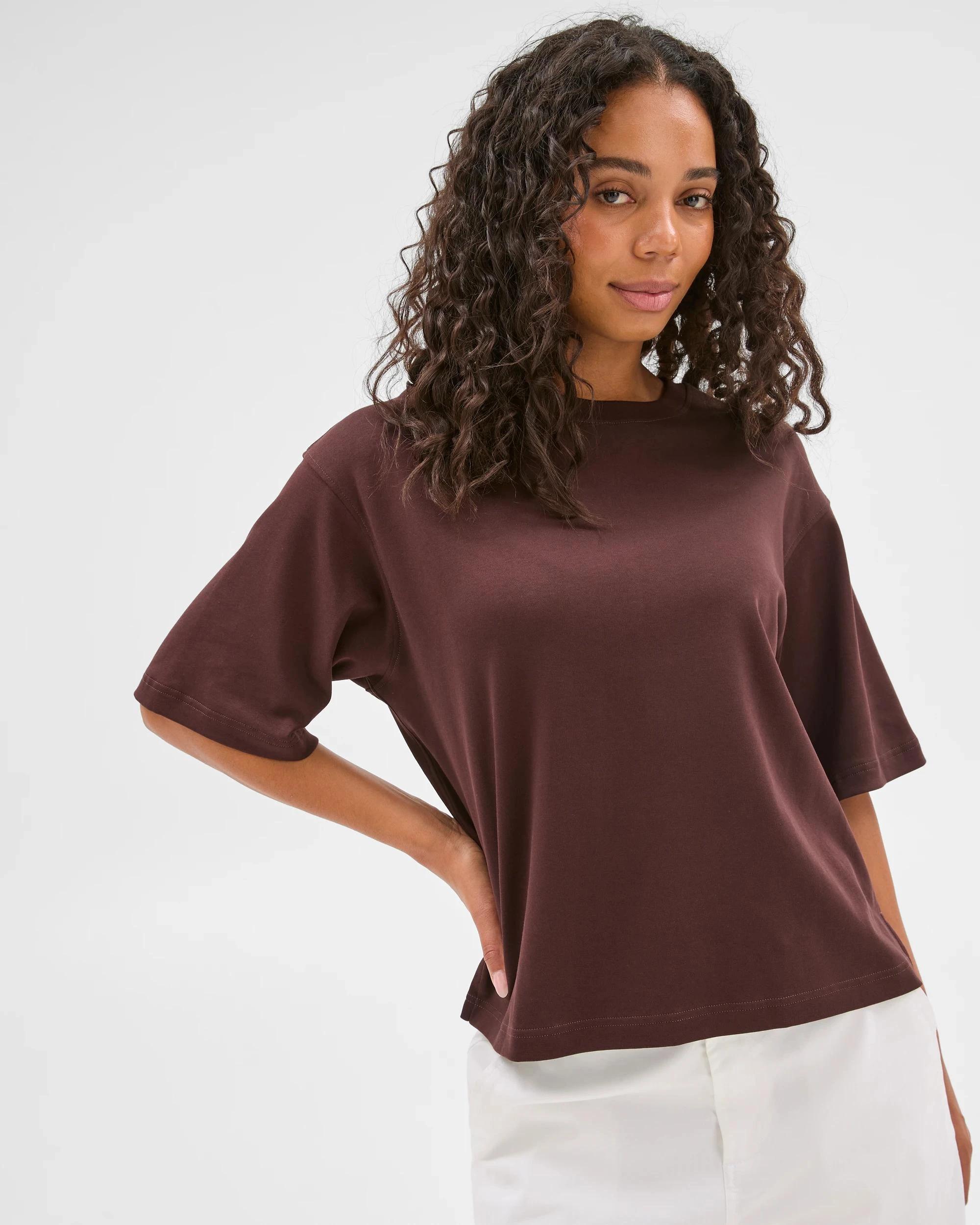 1 Target Australian Cotton Heavyweight Boxy T-Shirt ESPRESSO, 1 of 6