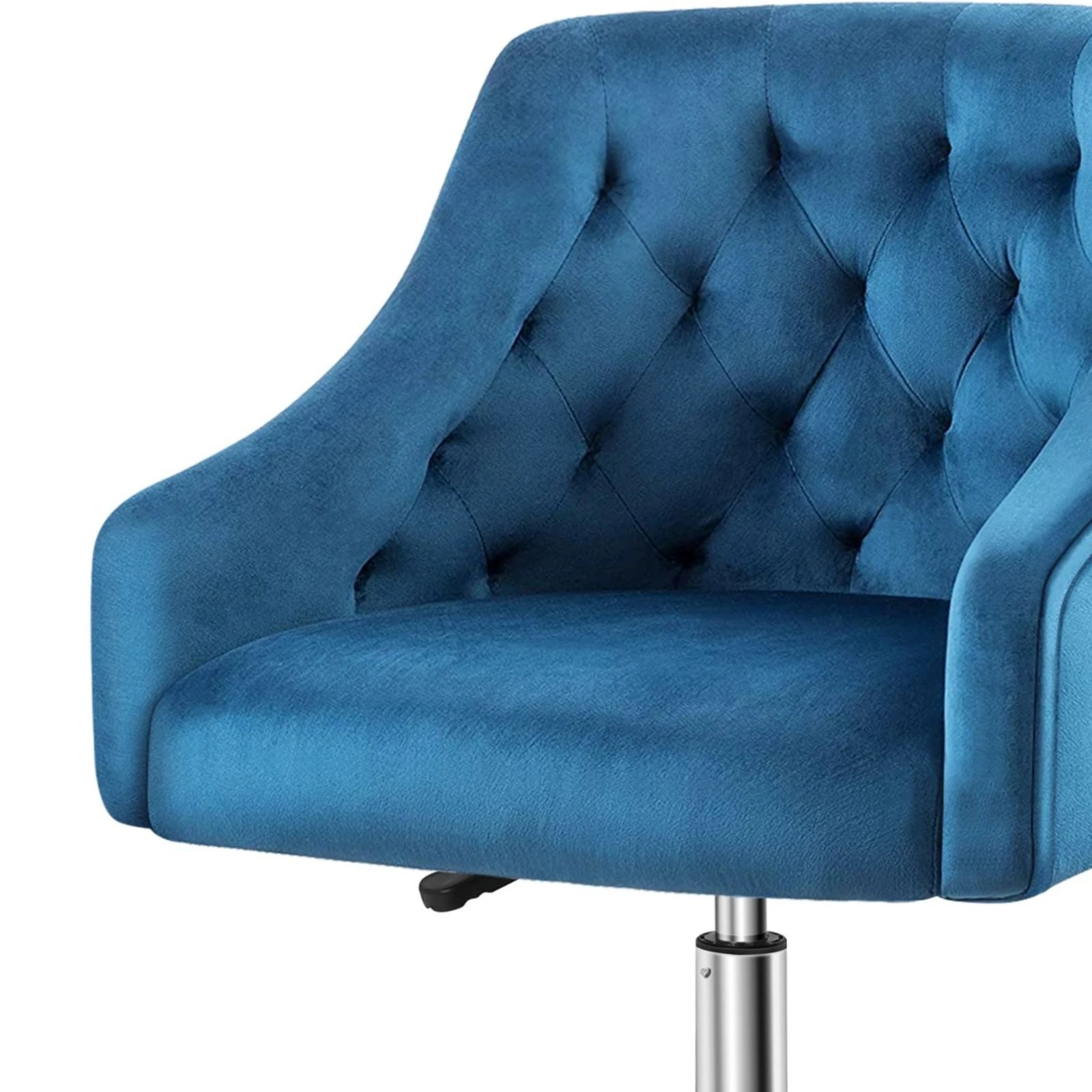 6 Alfordson Velvet Office Chair Fabric Swivel Armchair Computer Adult Kids - Blue, 6 of 10