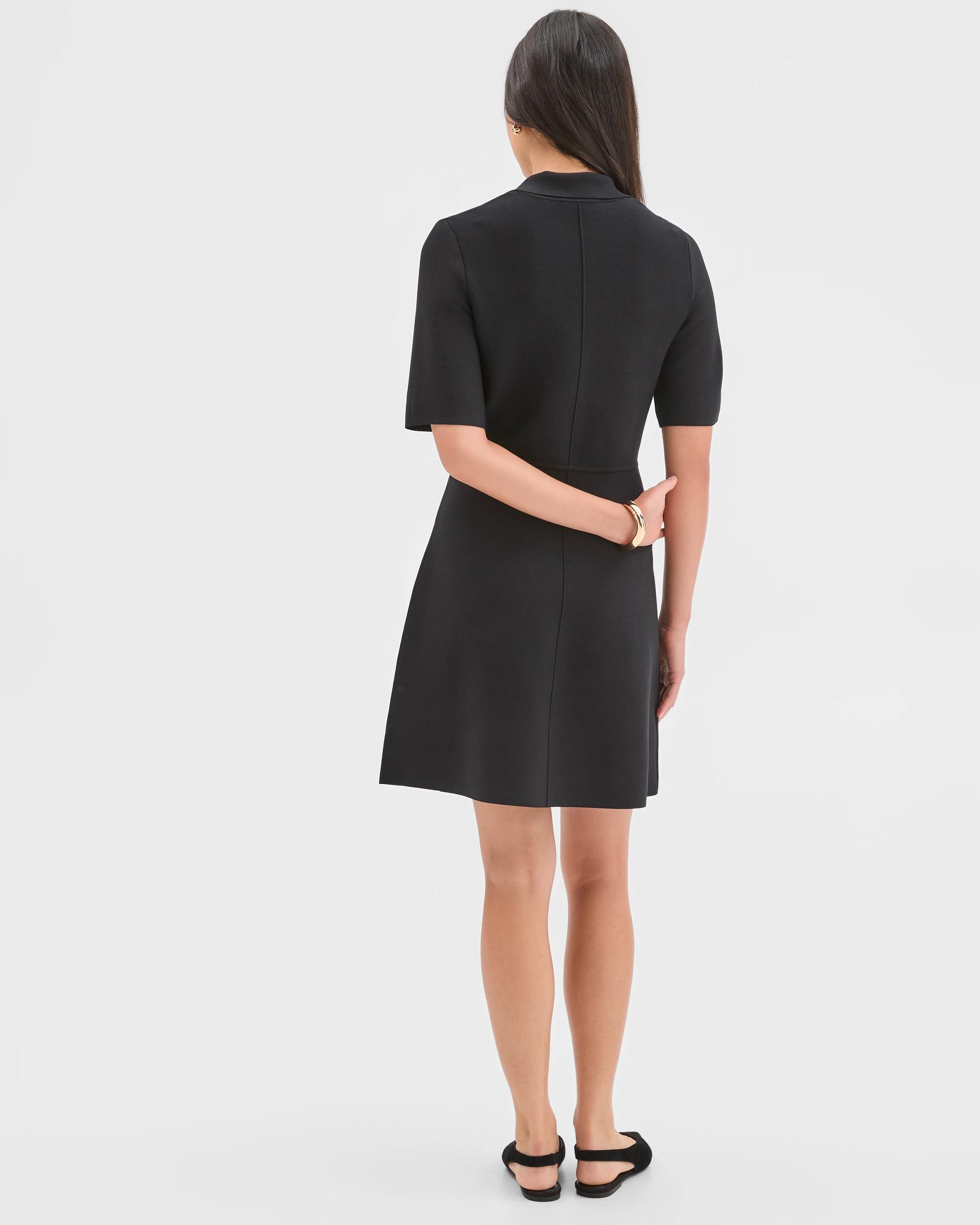 6 Preview Crepe Knit Mini Dress BLACK, 6 of 6