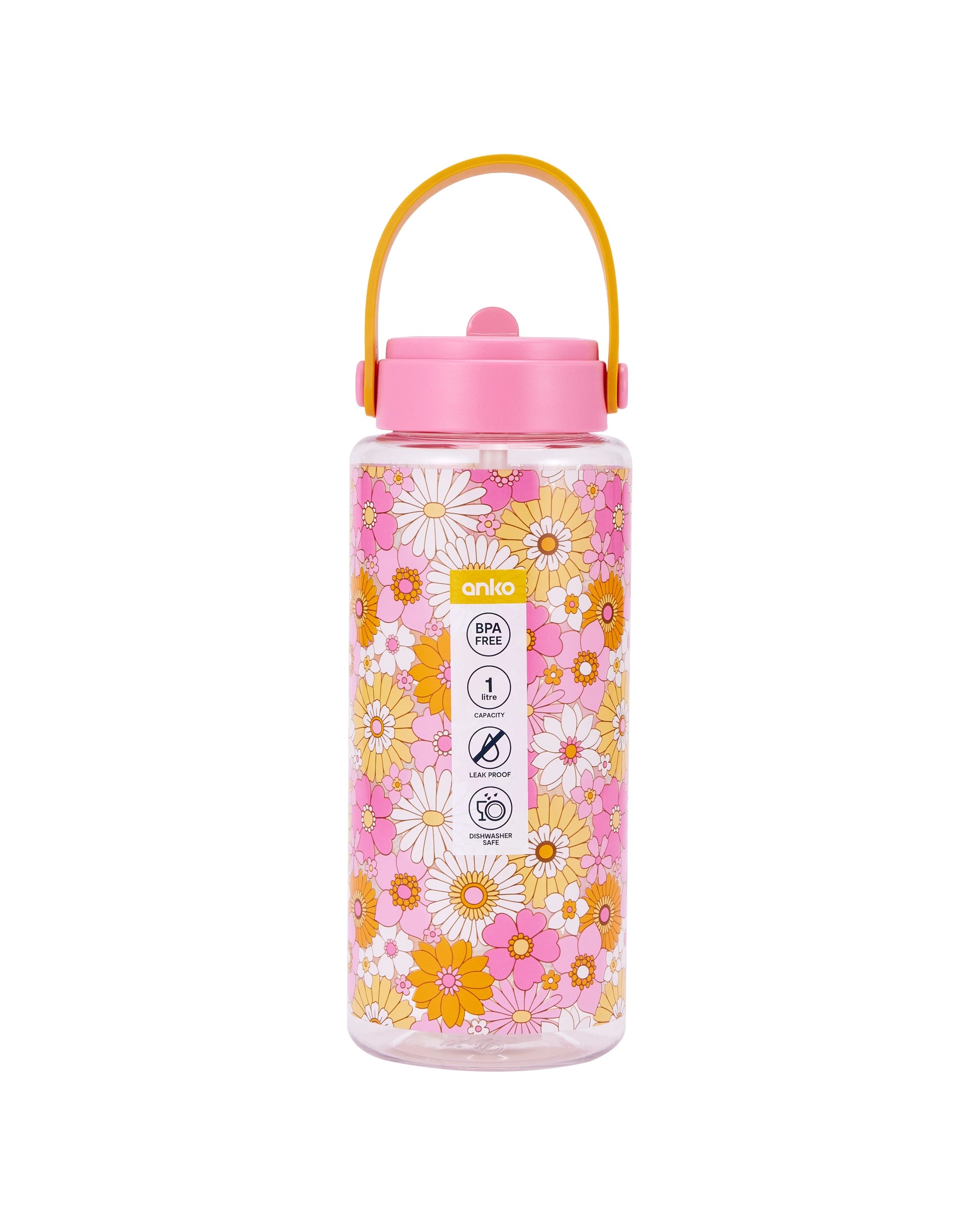 7 1L Drink Bottle with Handle - Flower, 7 of 7