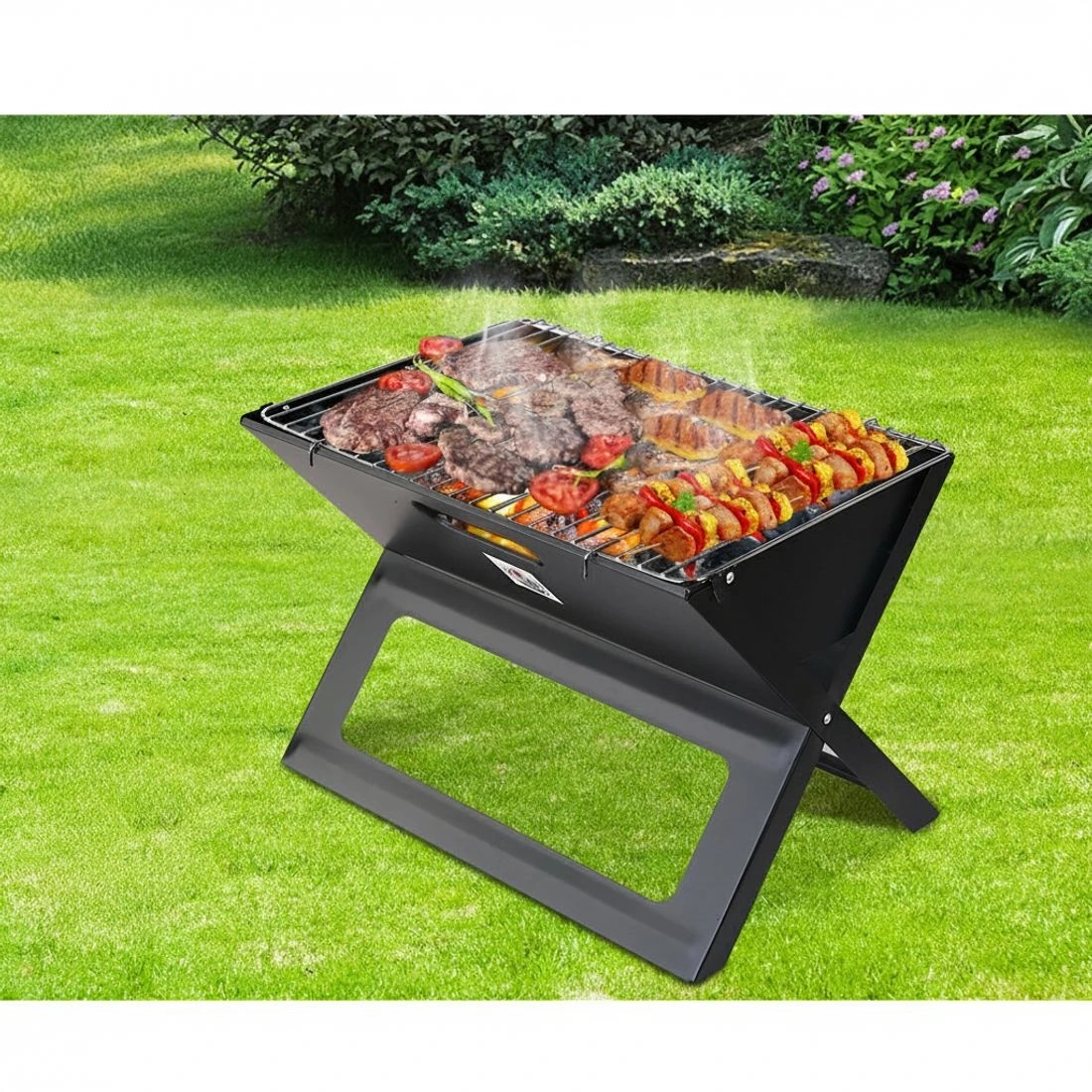 6 Grillz BBQ Grill  Smoker Foldable - Black, 6 of 6