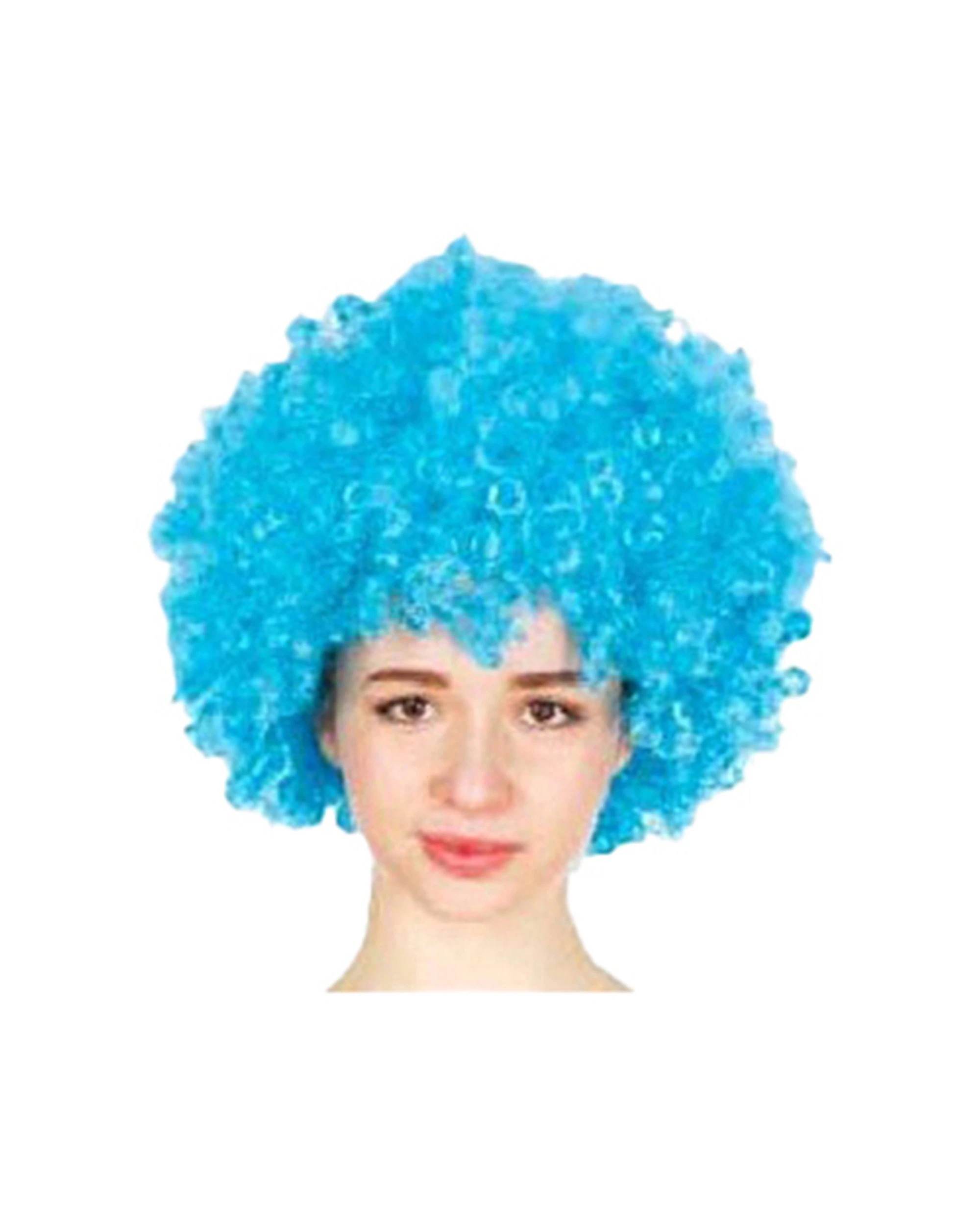 1 JD Party Mens Afro Wig Synthetic Curly Costume Accessory Light - Blue, 1 of 1