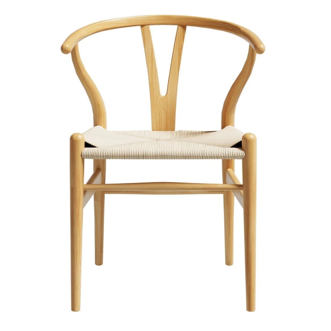 4 Artiss Dining Chair en Rattan Seat Wishbone Back - Natural, 4 of 7