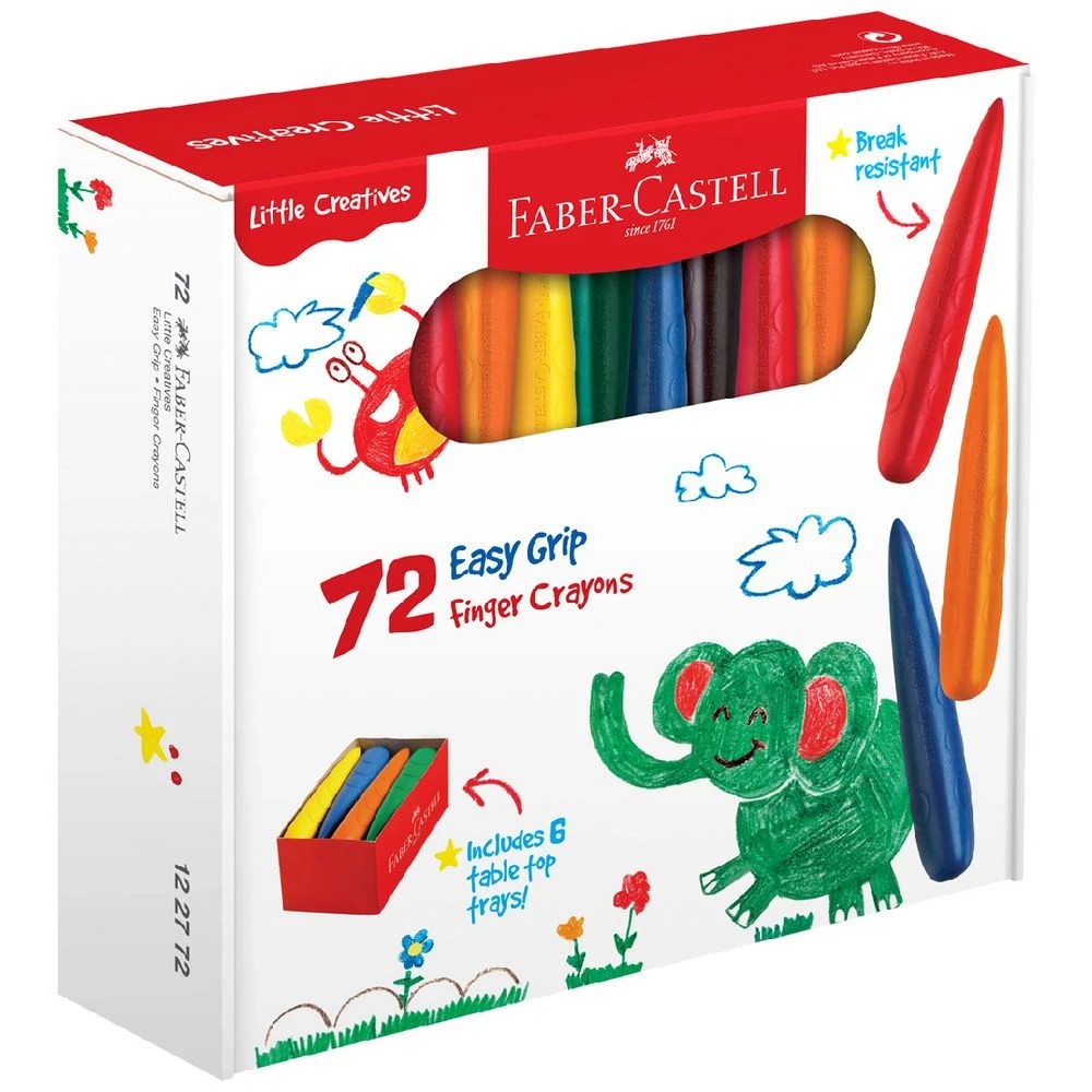 1 Faber-Castell Little Creatives Easy Grip Finger Crayons 72 Pk, 1 of 7