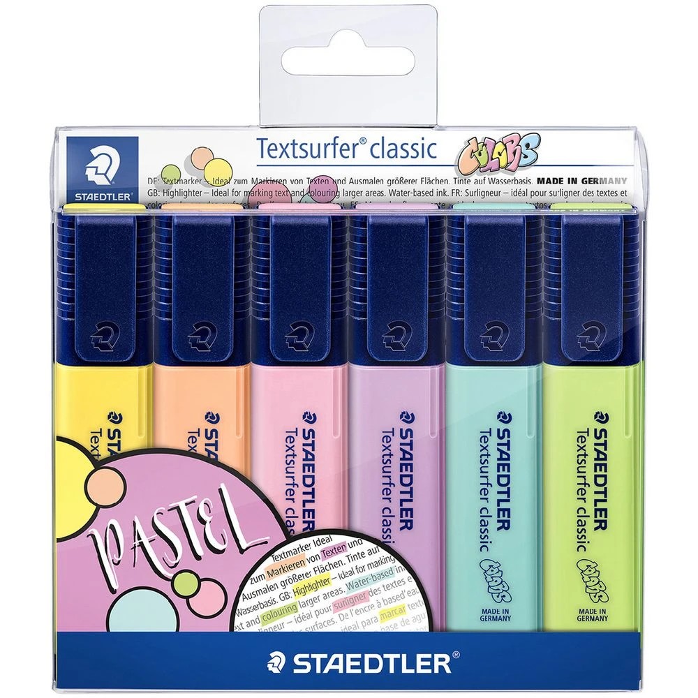 1 Staedtler Textsurfer Highlighters Pastel 6 Pack, 1 of 6