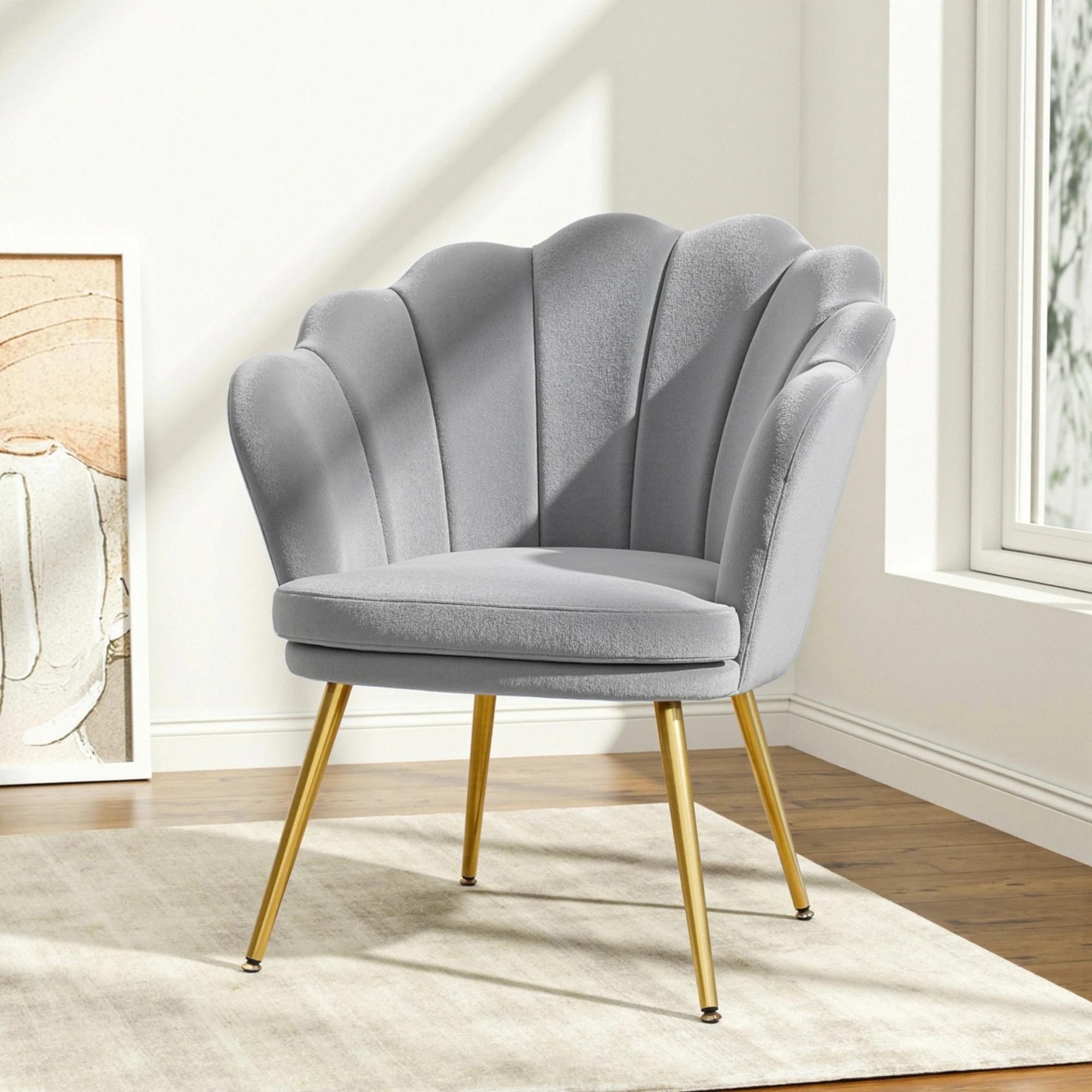 4 Artiss Armchair Velvet - Grey, 4 of 6