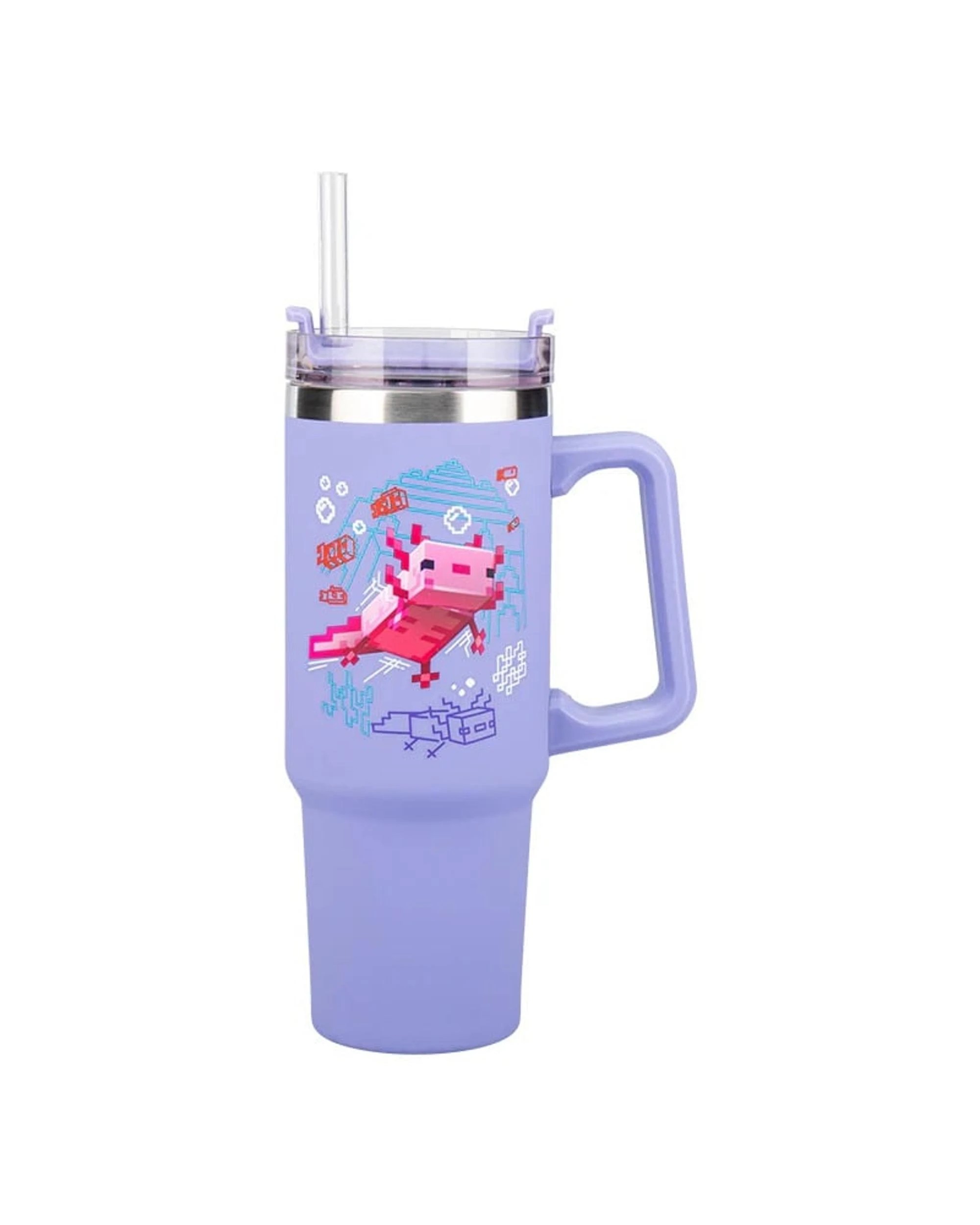 2 Paladone Minecraft Purple Travel Cup with Straw - 900ml - Purple, 2 of 2