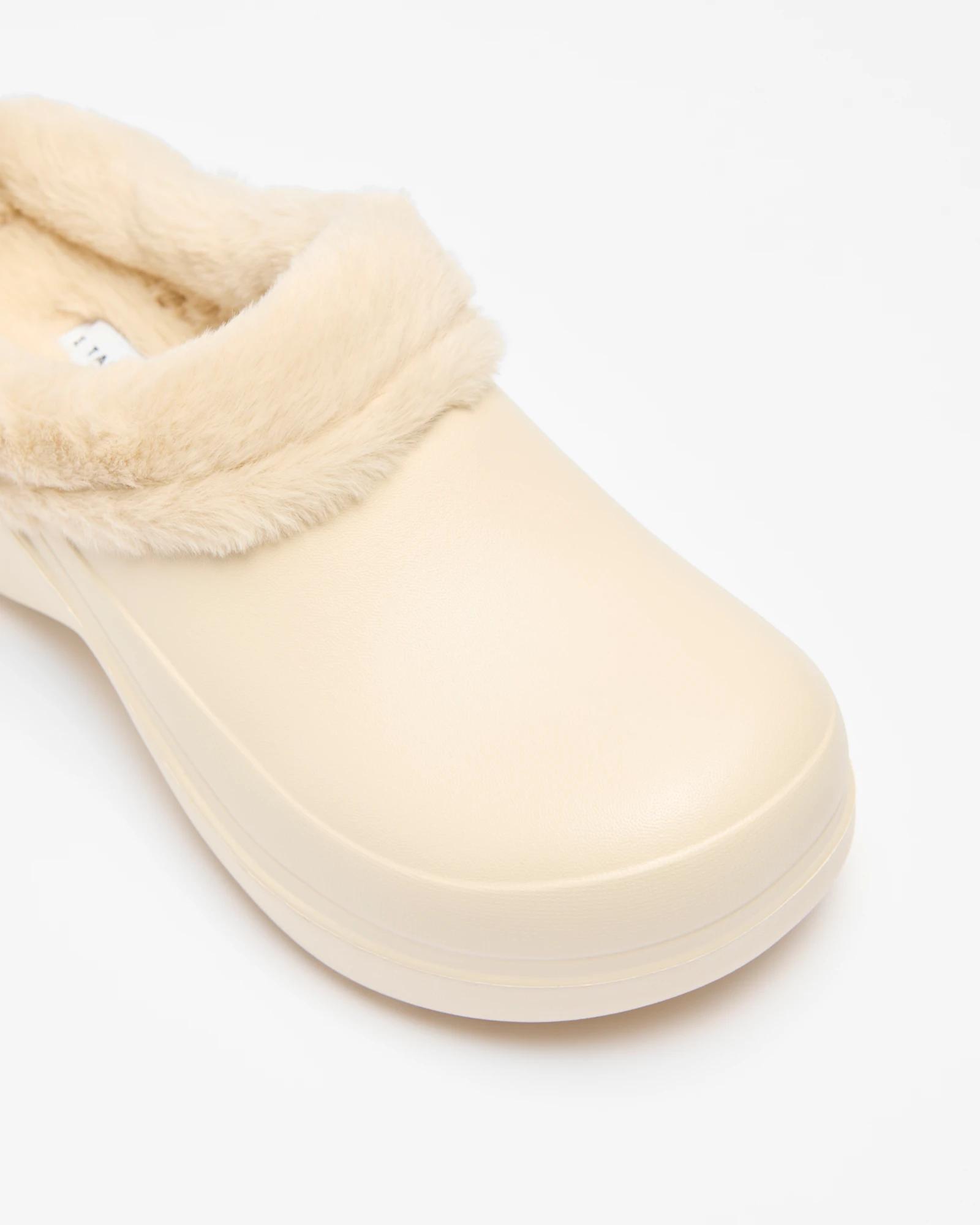 2 Target Womens EVA Fur Lined Clog BEIGE, 2 of 3