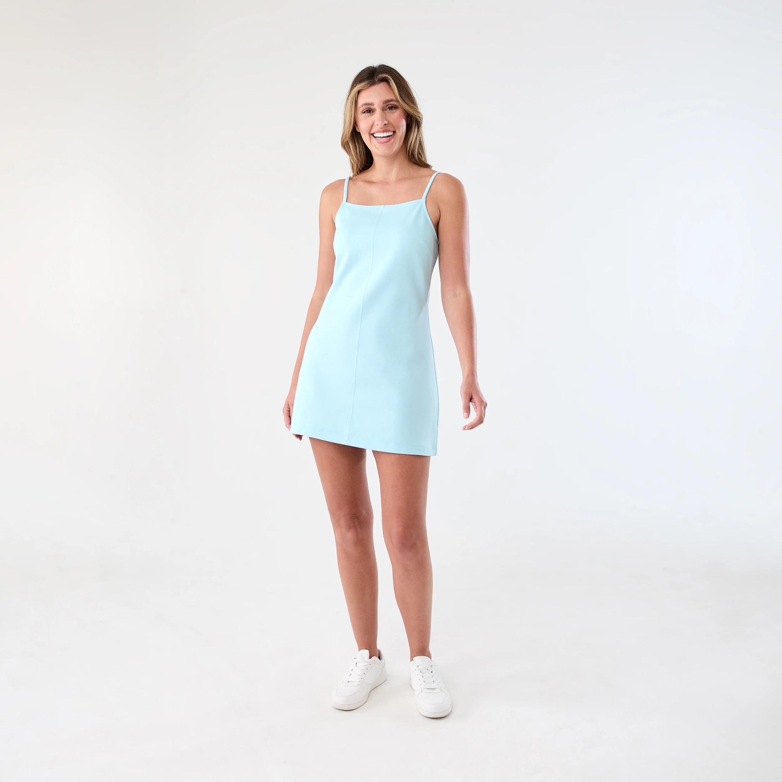 7 Sleeveless A-Line Mini Dress Blue Sugar, 7 of 7
