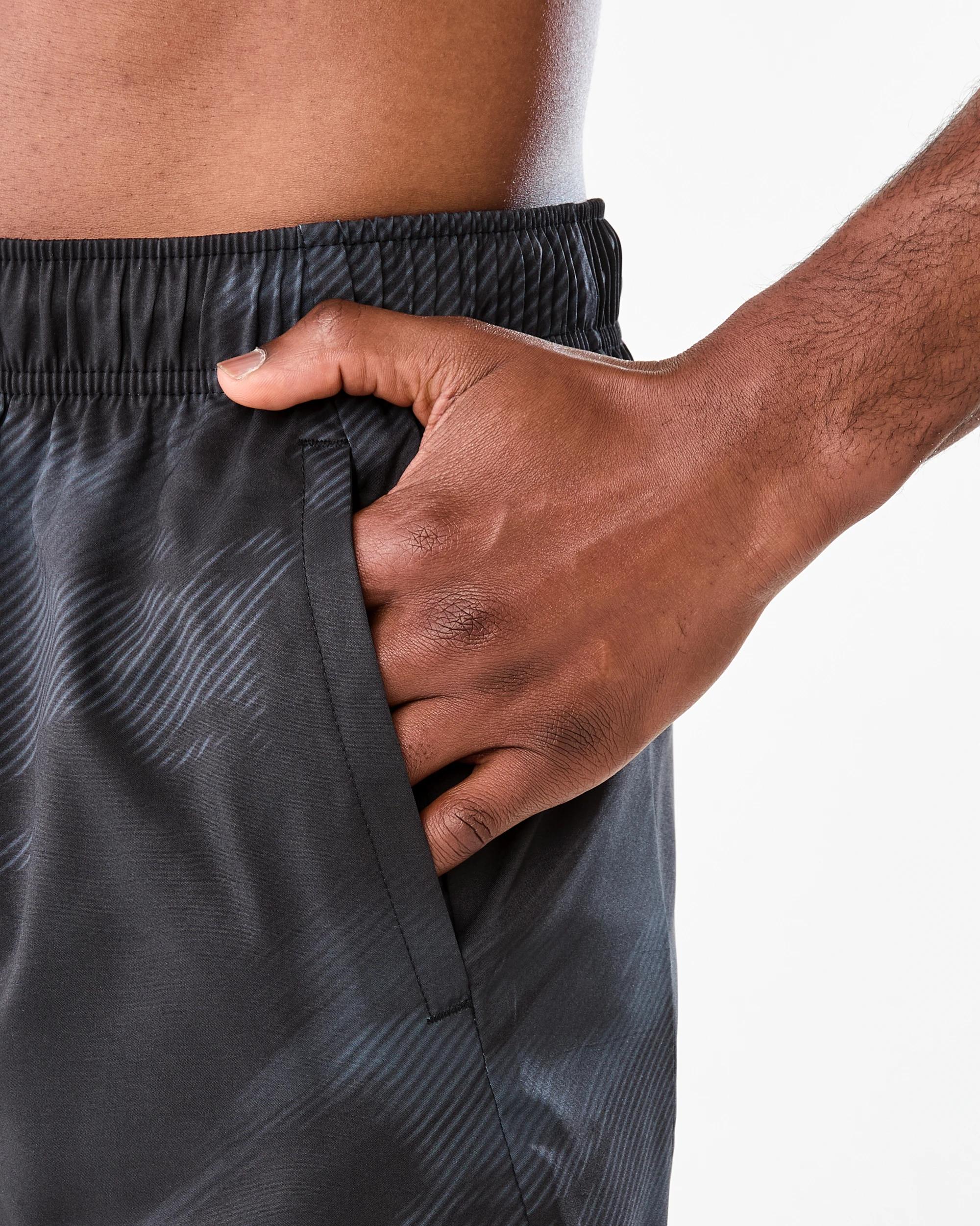 5 Active Mens Movement Print Shorts Blaze Blk, 5 of 7