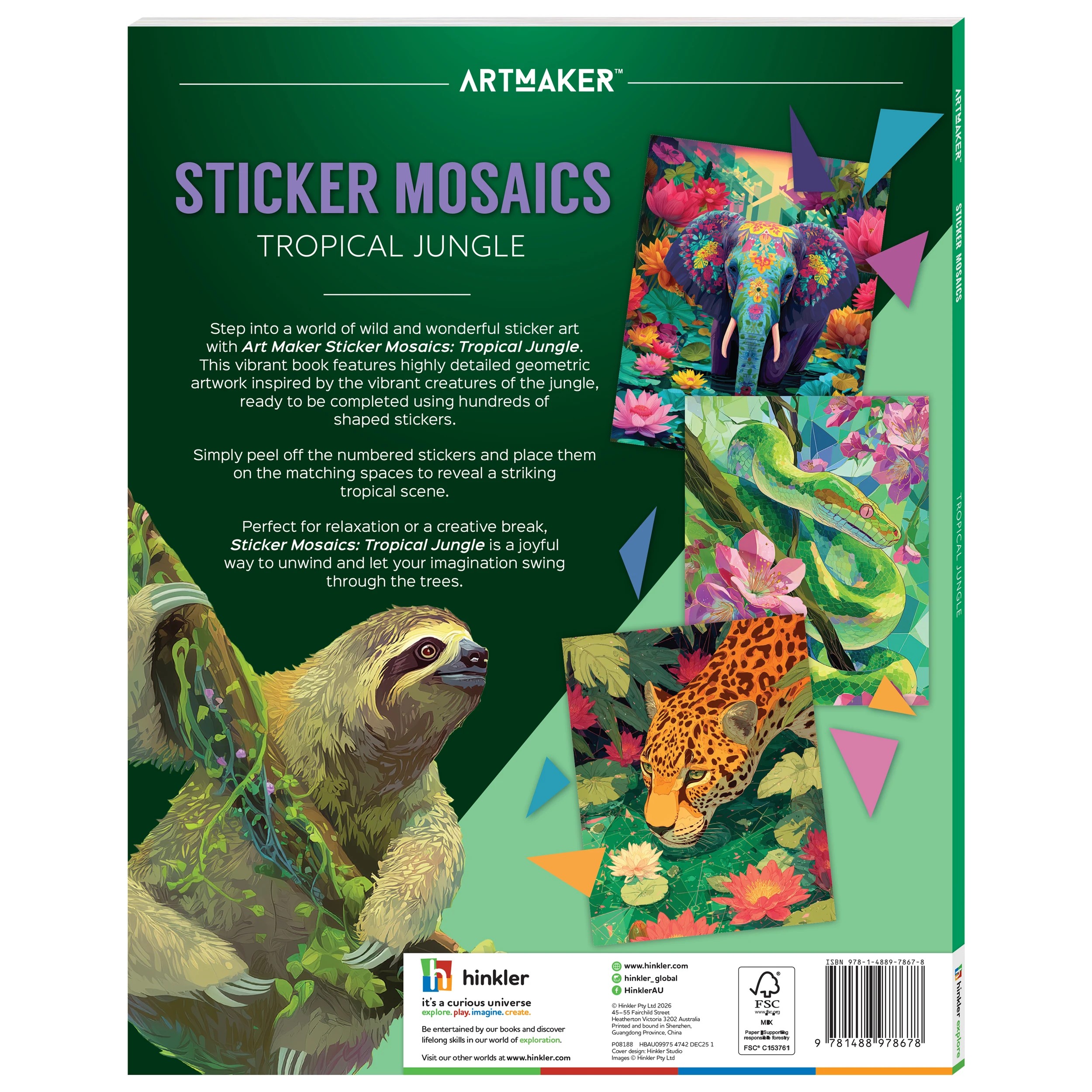 2 Art Maker Sticker Mosaics Tropical Jungle - Book, 2 of 5