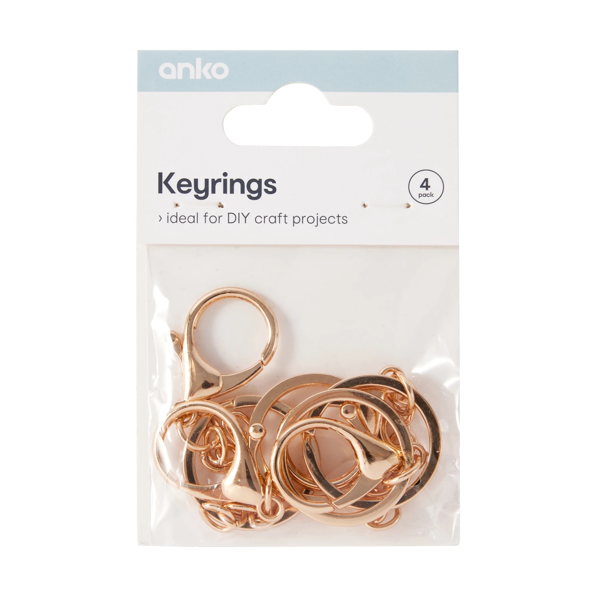 5 4 Pack Keyrings - Gold Look, 5 of 5