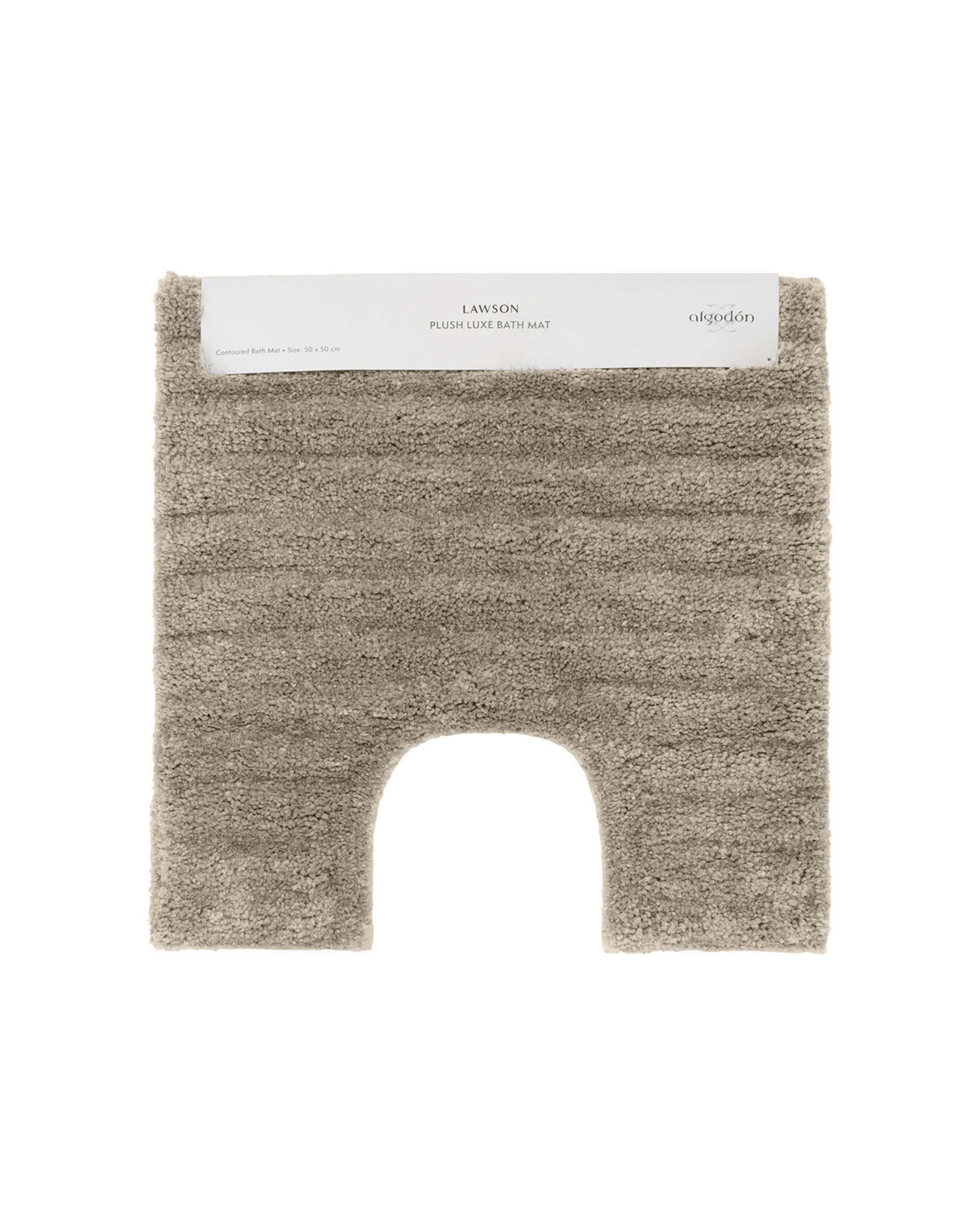 2 Algodon 2PK Lawson Plush Contoured Bath Mat Polyester 50x50cm - Beige, 2 of 3