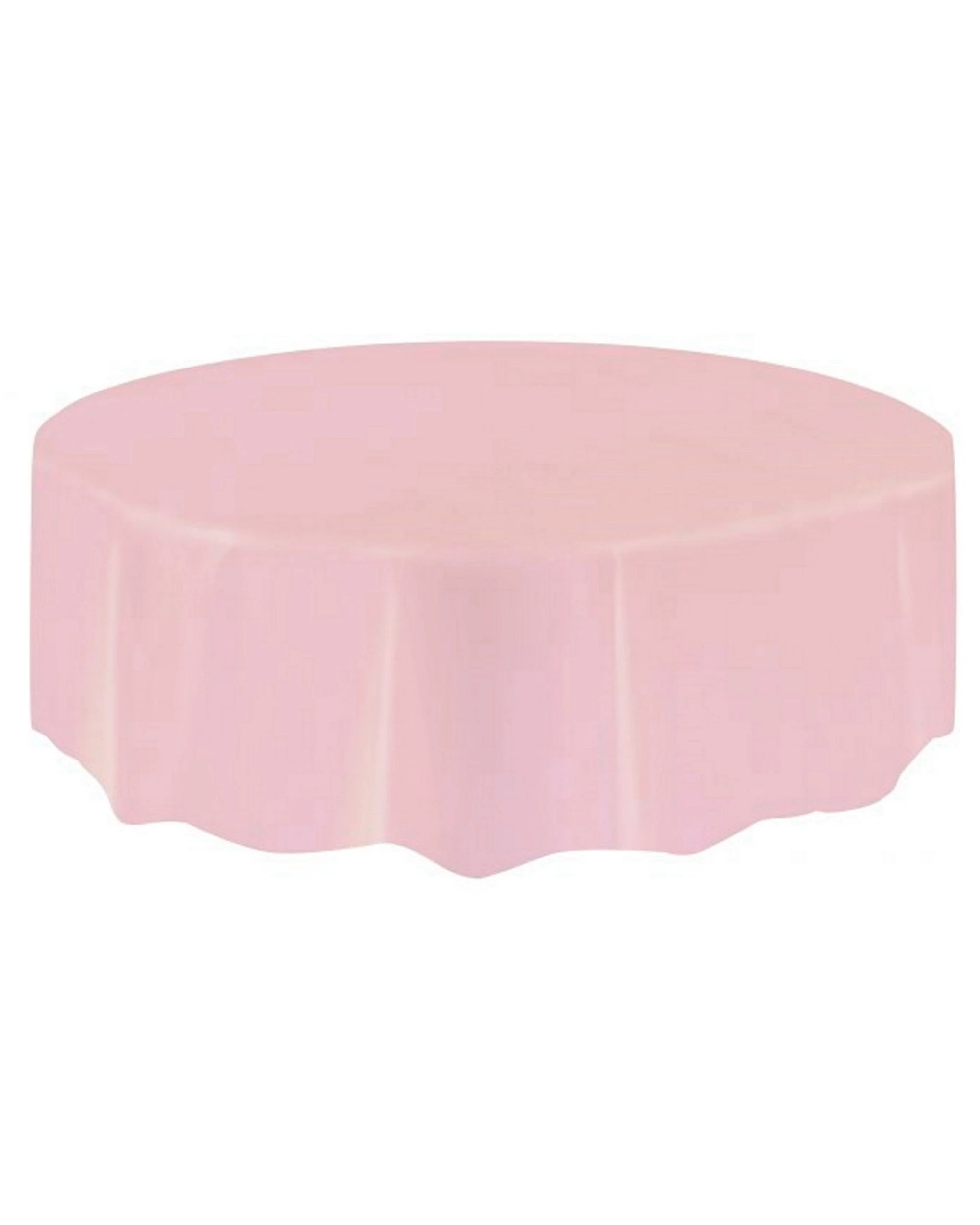 2 Unique Lovely Pink Round Plastic Tablecloth - Light Pink, 2 of 3