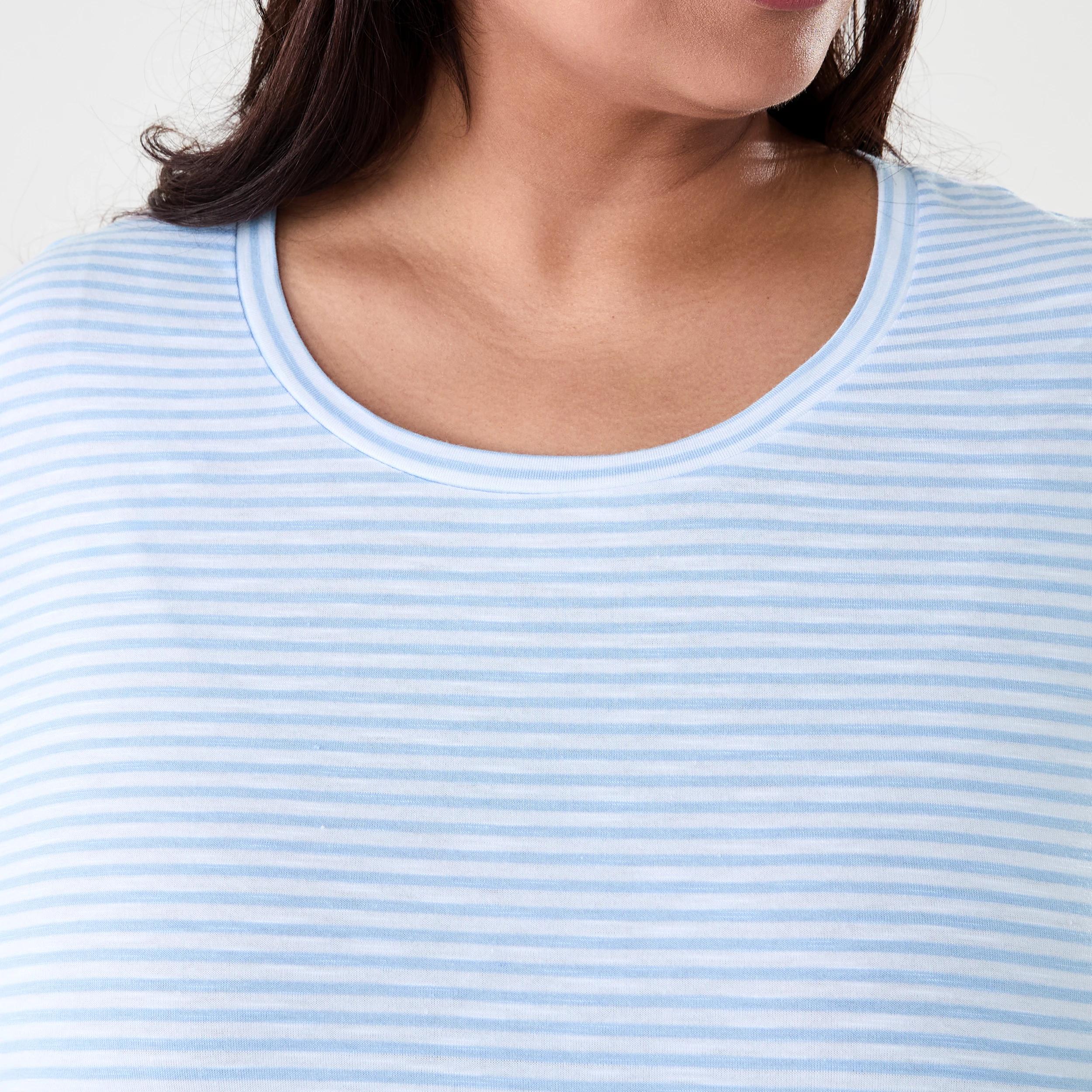 5 Curve Short Sleeve Slub Round Neck T-shirt Bruni Strp, 5 of 6