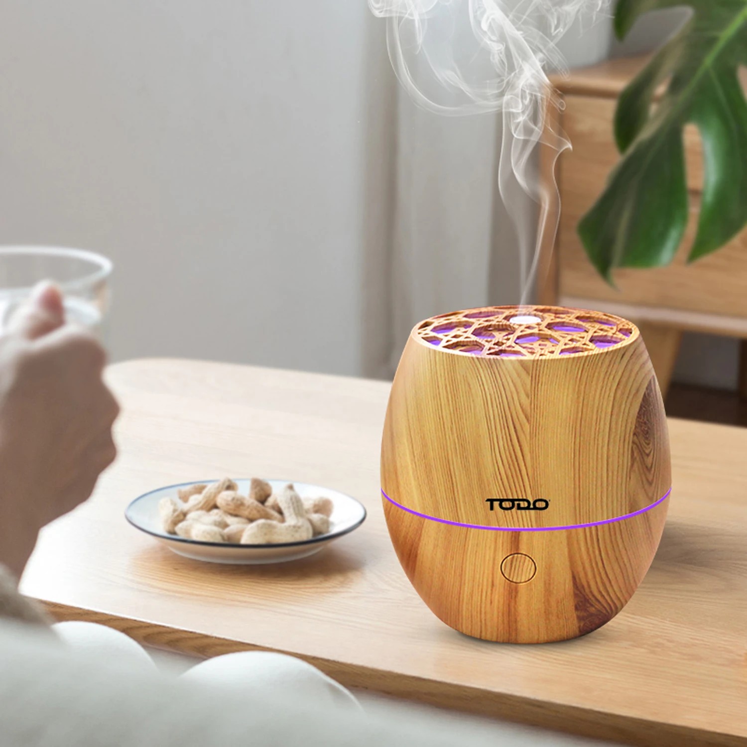 3 TODO 120ml Humidifier Aromatherapy Diffuser 7 Colour Led Ultrasonic Mist - Woodgrain, 3 of 9