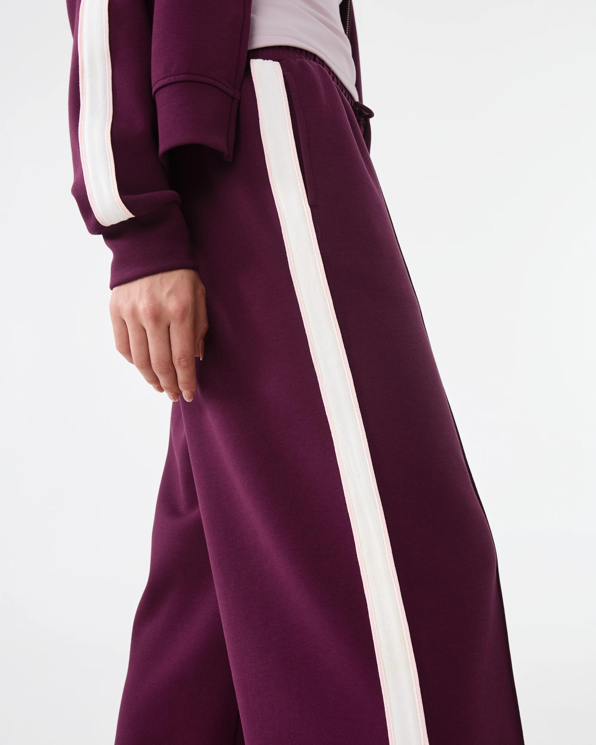 7 Active Womens Retro Wide Leg Trackpants Royal Burg, 7 of 9