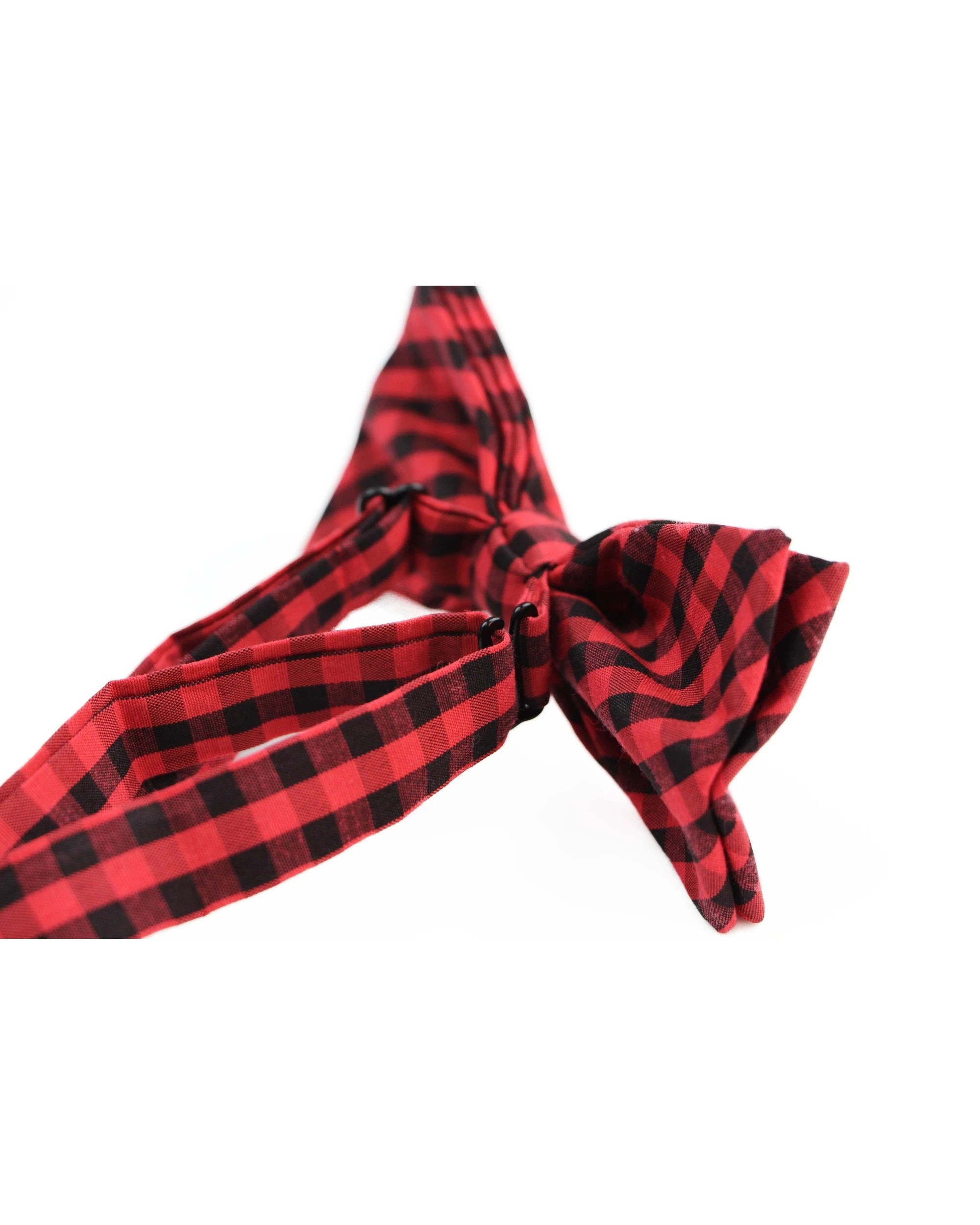 2 Zasel Mens Red & Black Checkered Patterned Bow Tie - Multi, 2 of 6