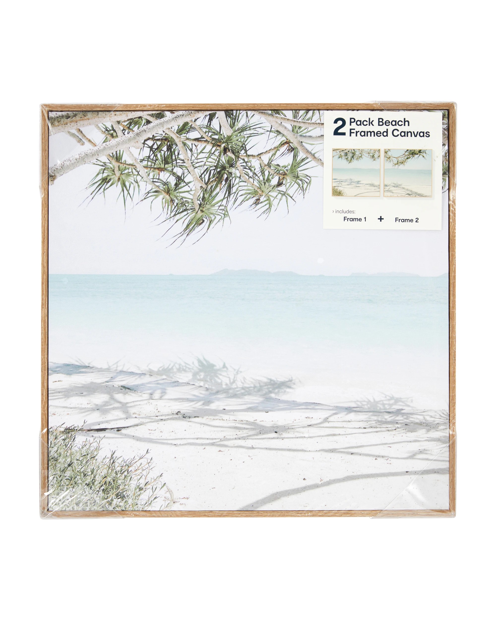 5 2 Pack Beach Framed Canvas - 40cm x 40cm, 5 of 6