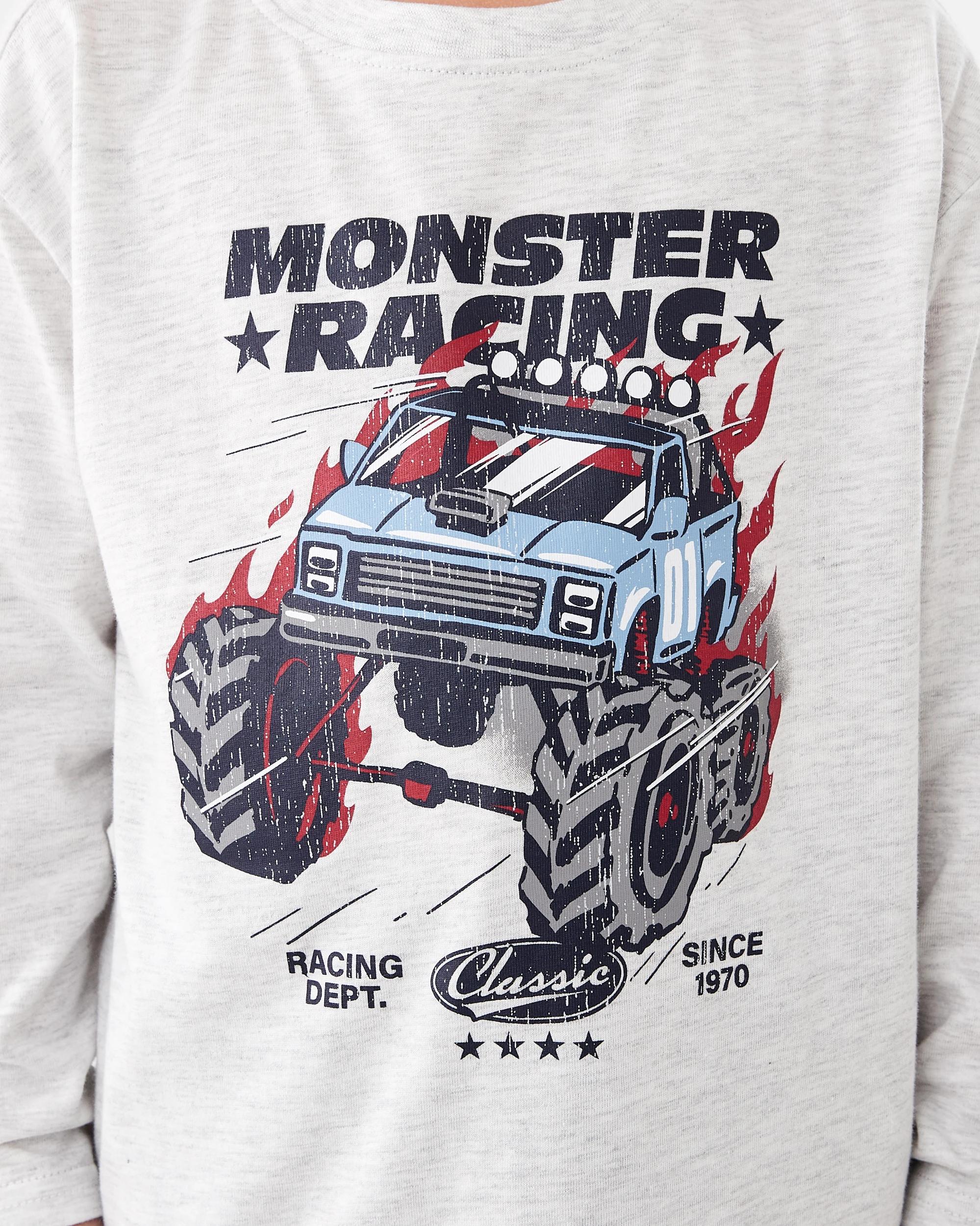 5 Long Sleeve Print T-shirt Gry Moto, 5 of 8