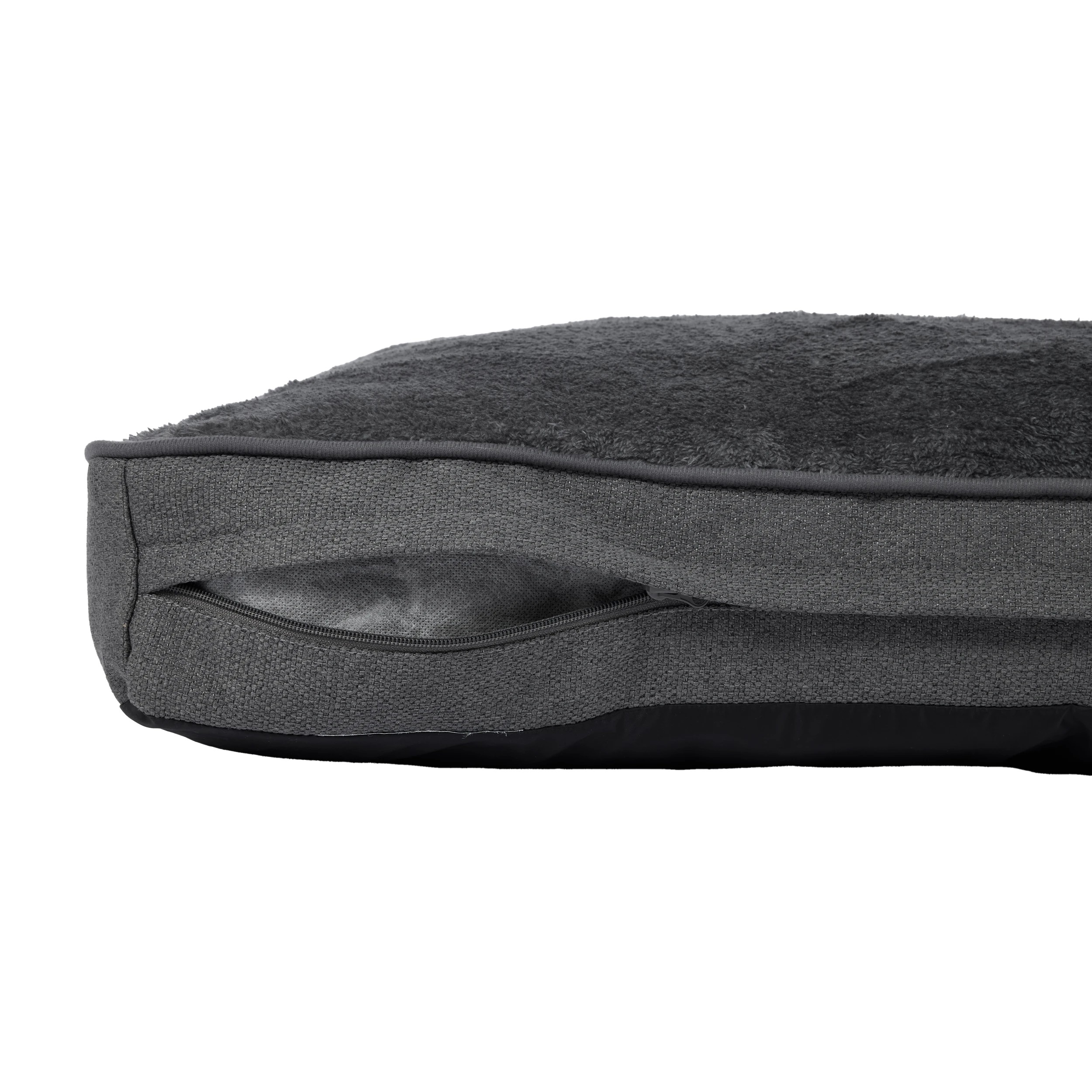 5 Pet Bed Rectangle Plush Top - Extra Large, Grey, 5 of 7