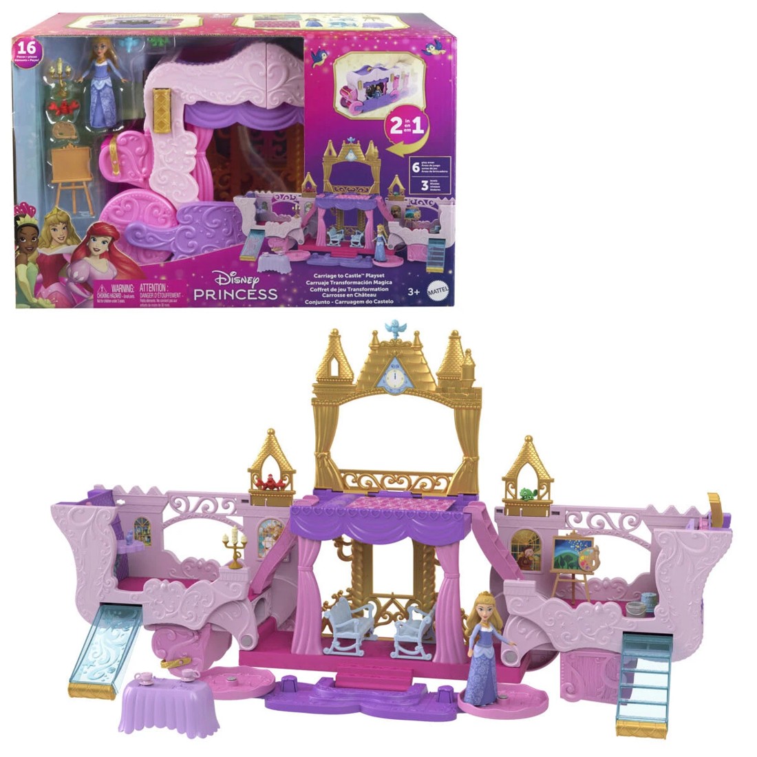 1 Disney Princess Carriage to Castle Playset, 1 of 8
