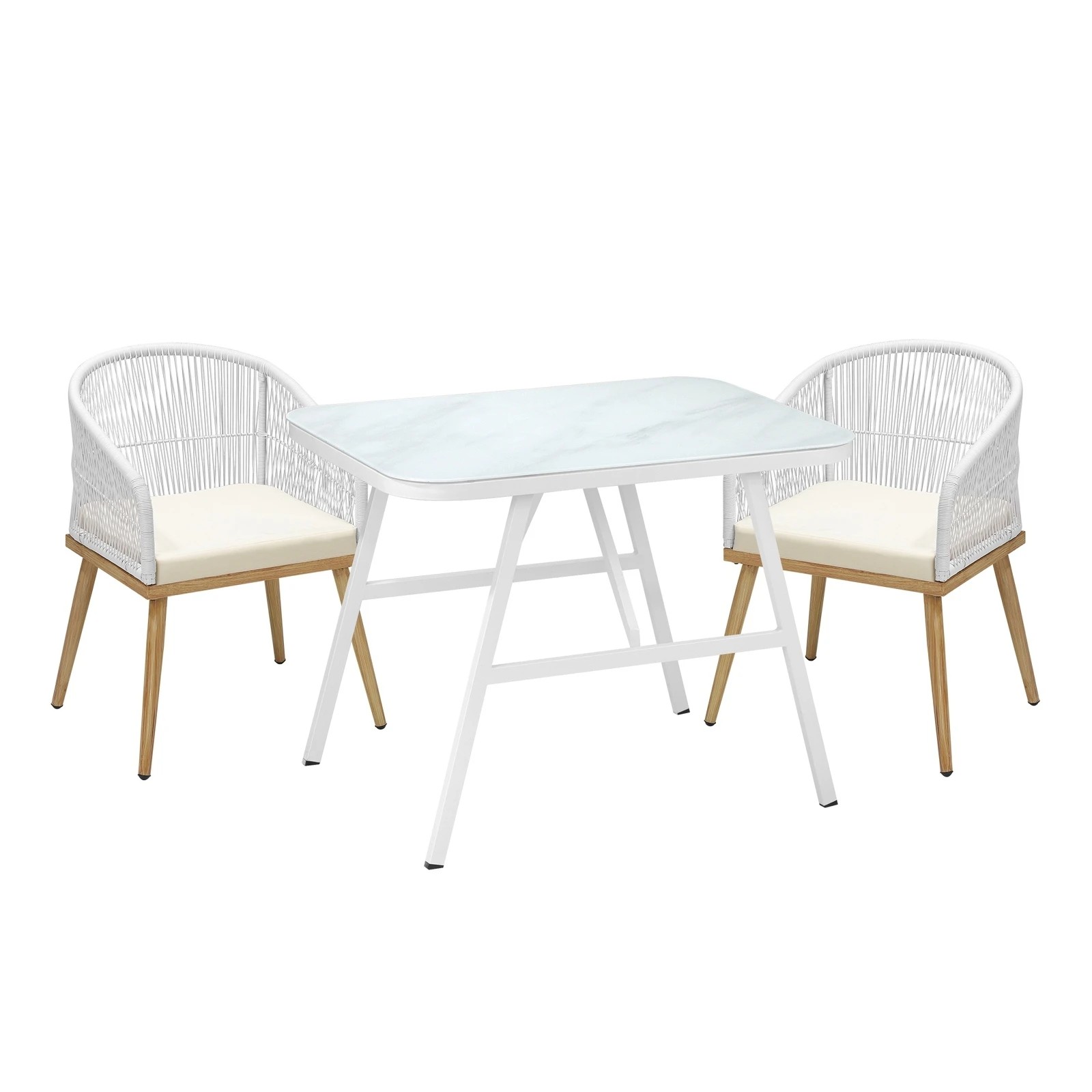 7 Livsip Outdoor Dining Set Patio Furniture Setting Garden Marble-style Table 3pcs
 - Multi, 7 of 10